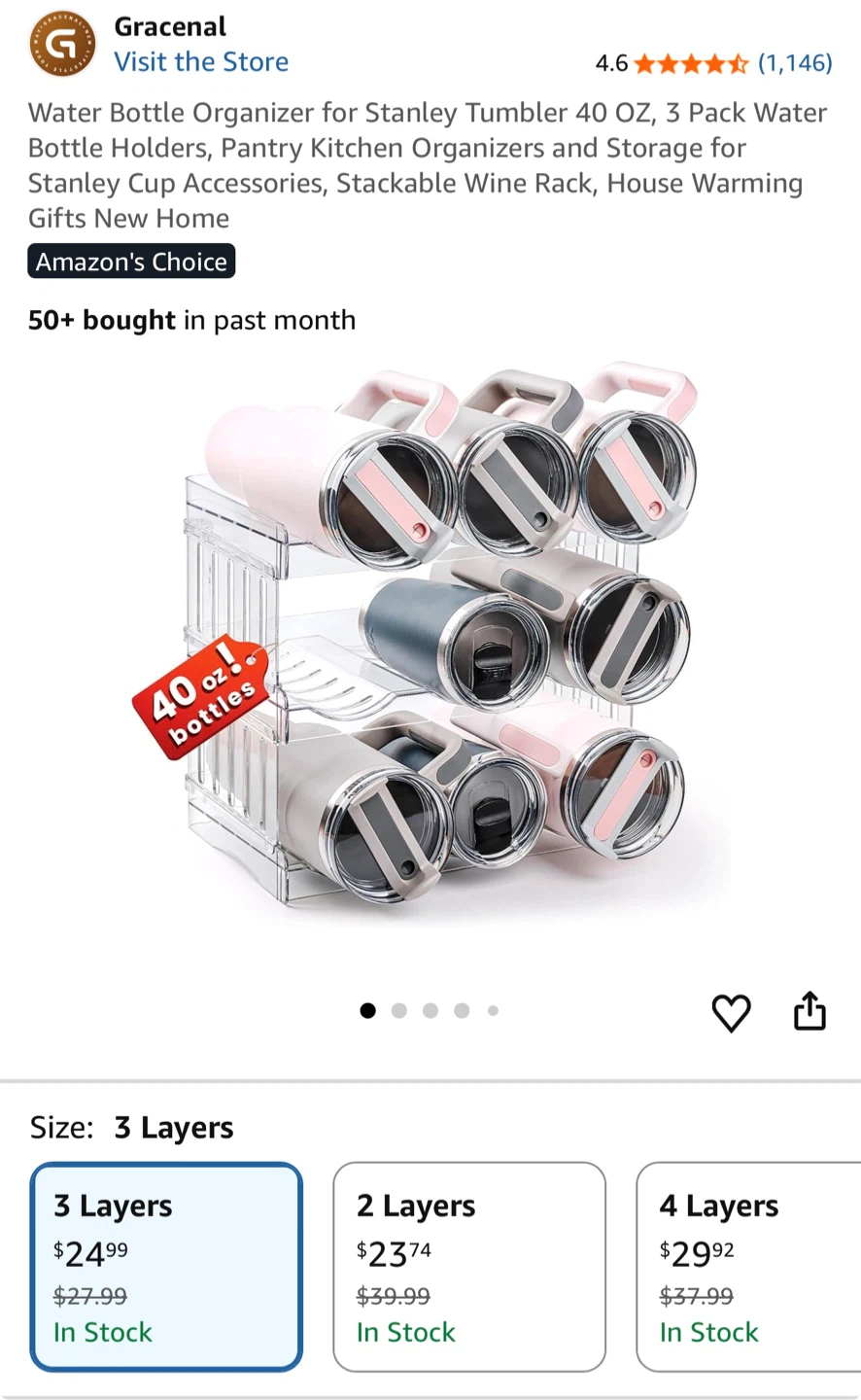 3-Tier Water Bottle Organizer - photo 3