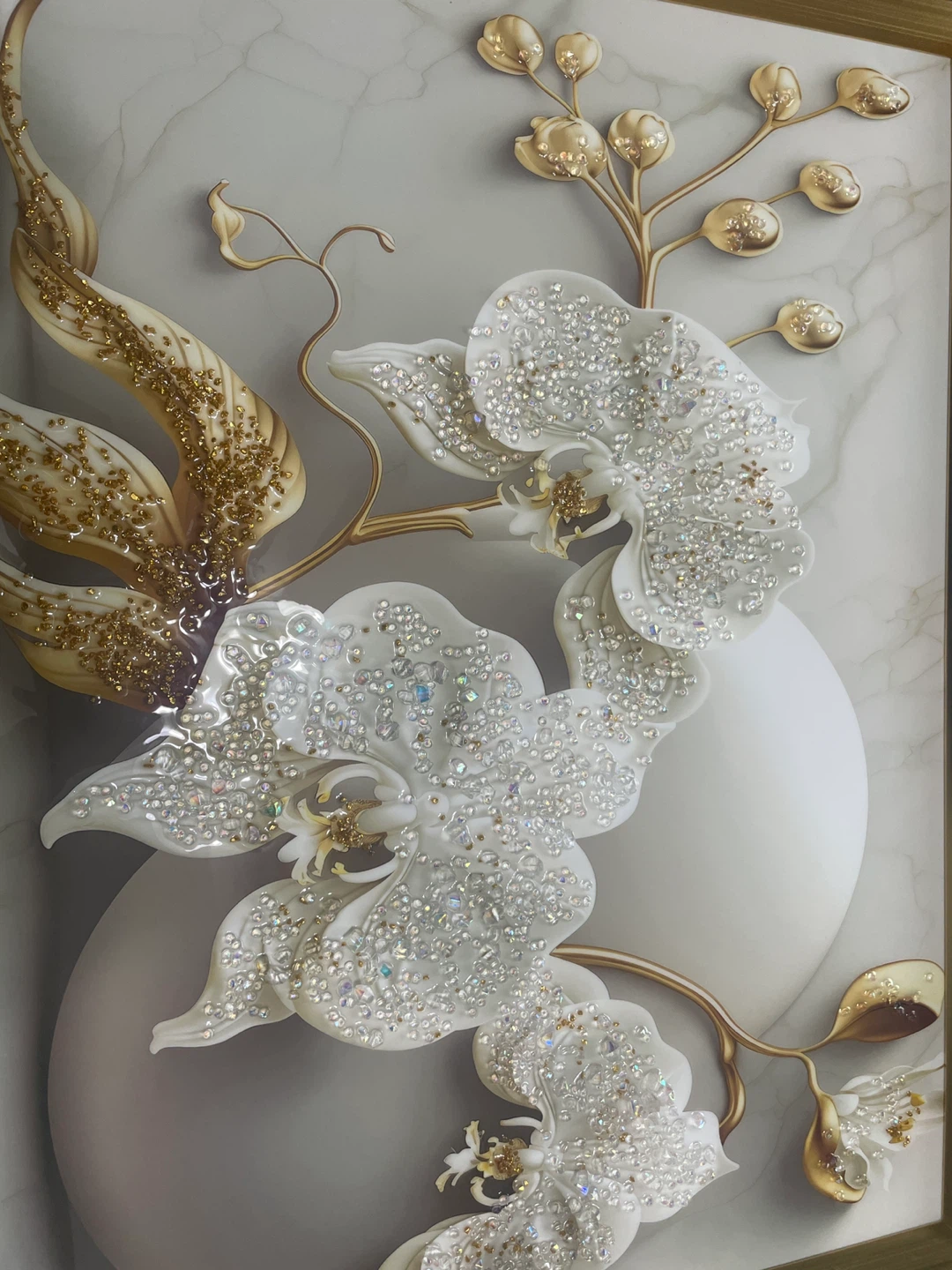 Framed Diamond Painting - White Orchids - photo 2