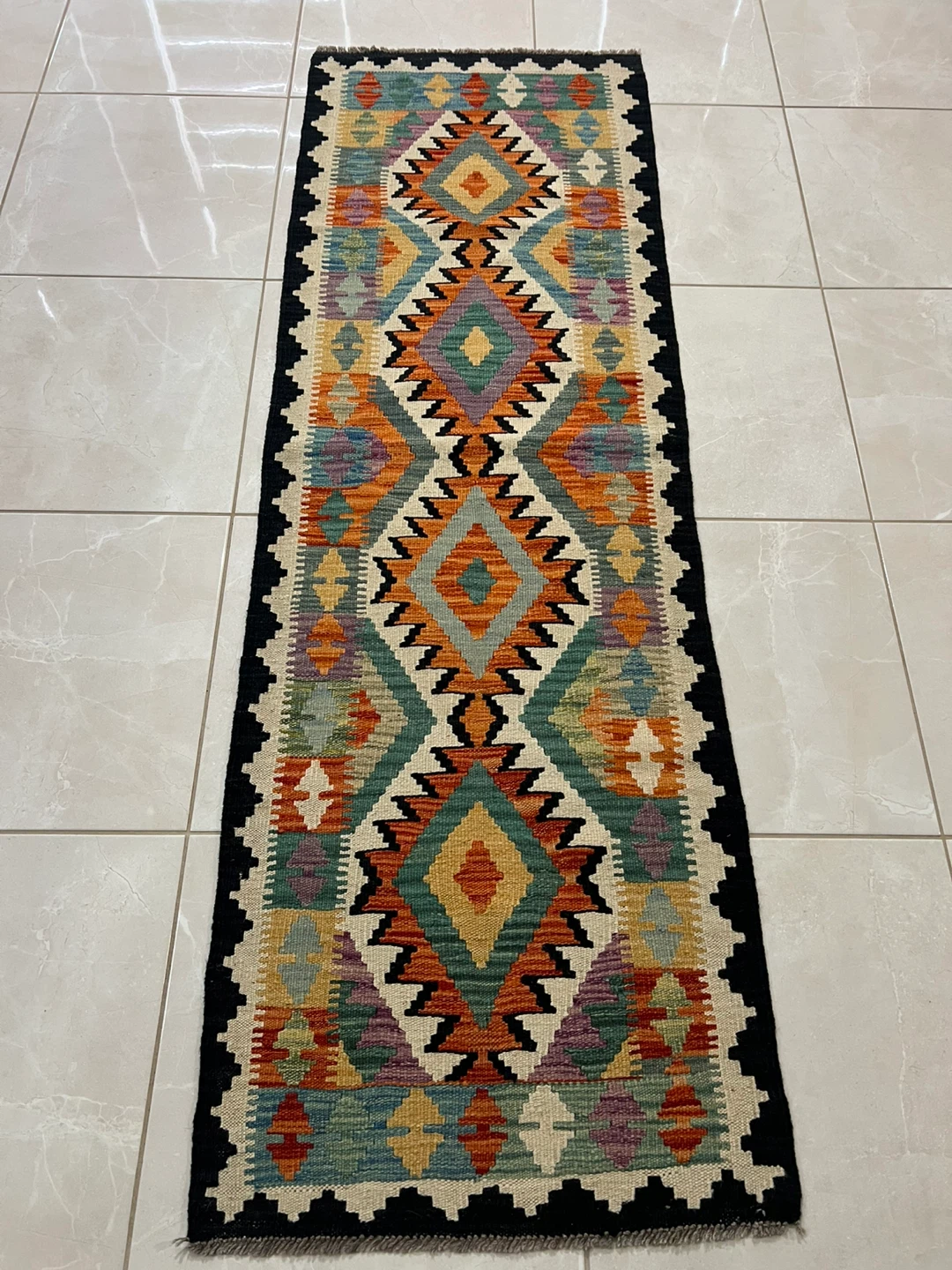 Hand-Knotted Wool Runner Rug