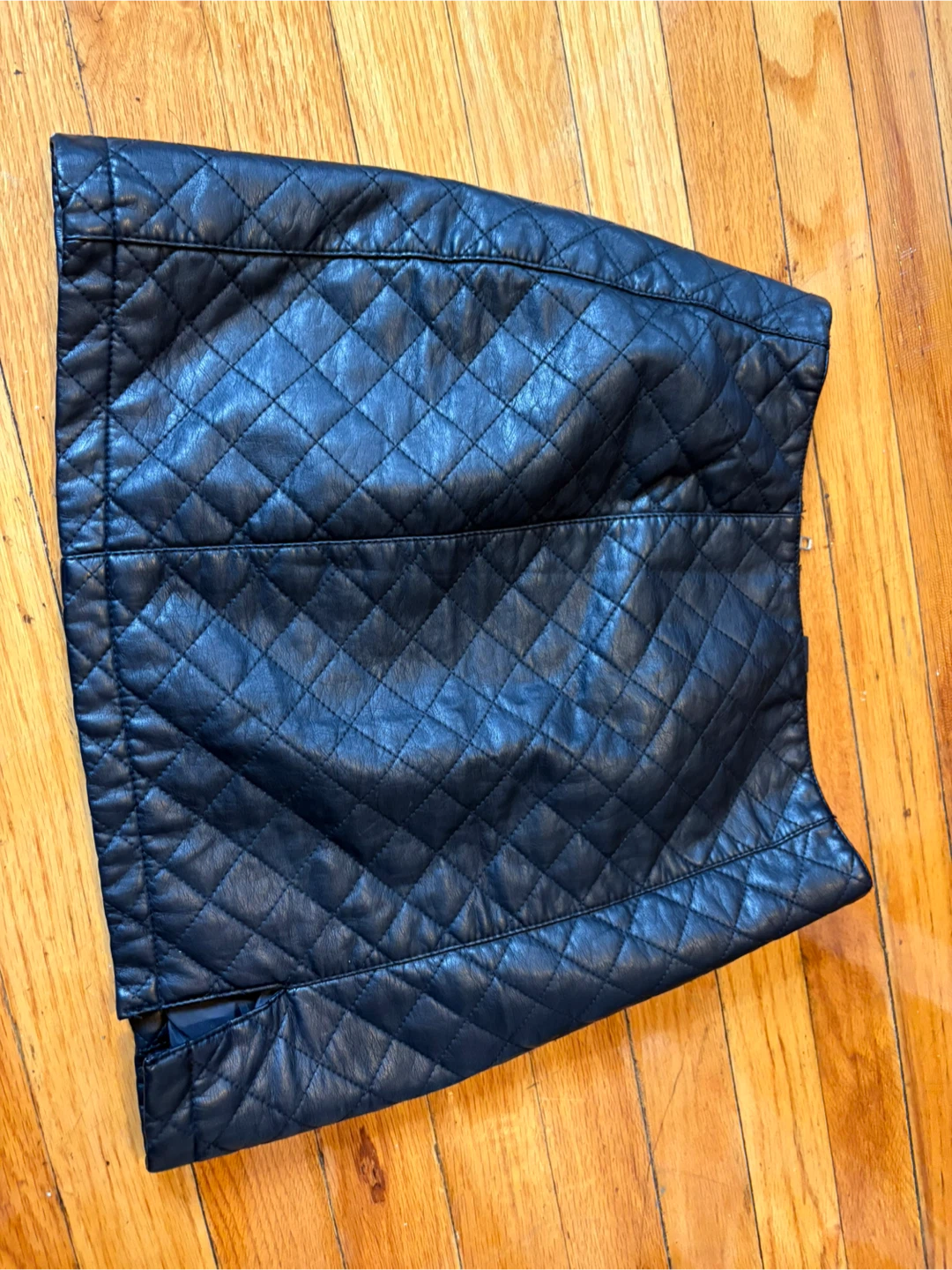Black Quilted Faux Leather Skirt - Forever 21