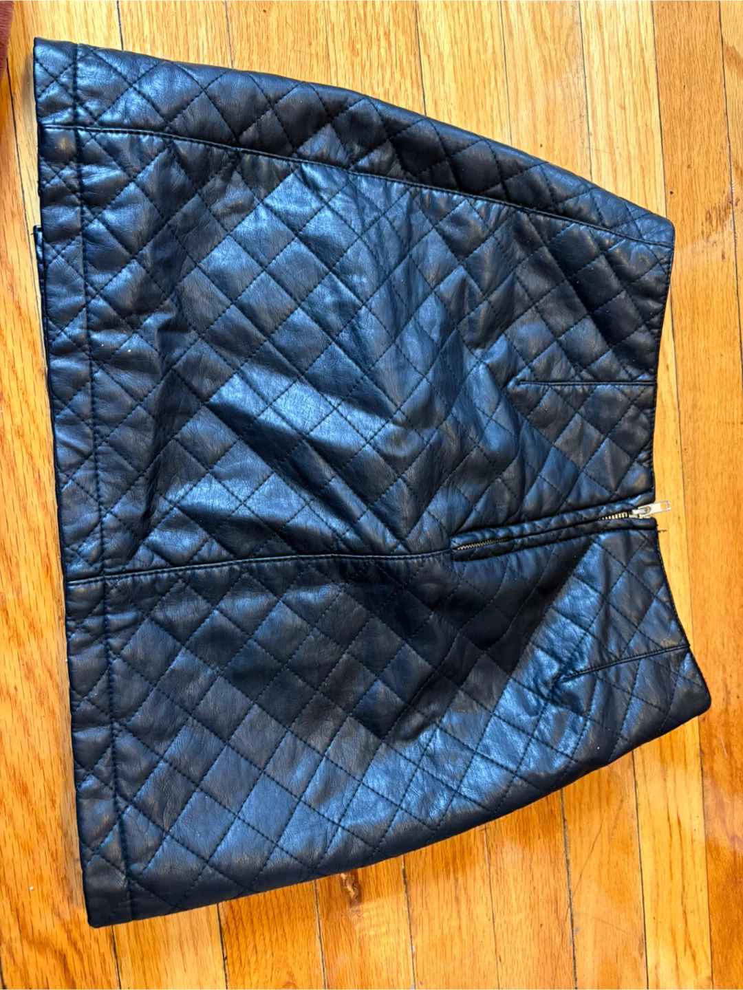 Black Quilted Faux Leather Skirt - Forever 21 - photo 2