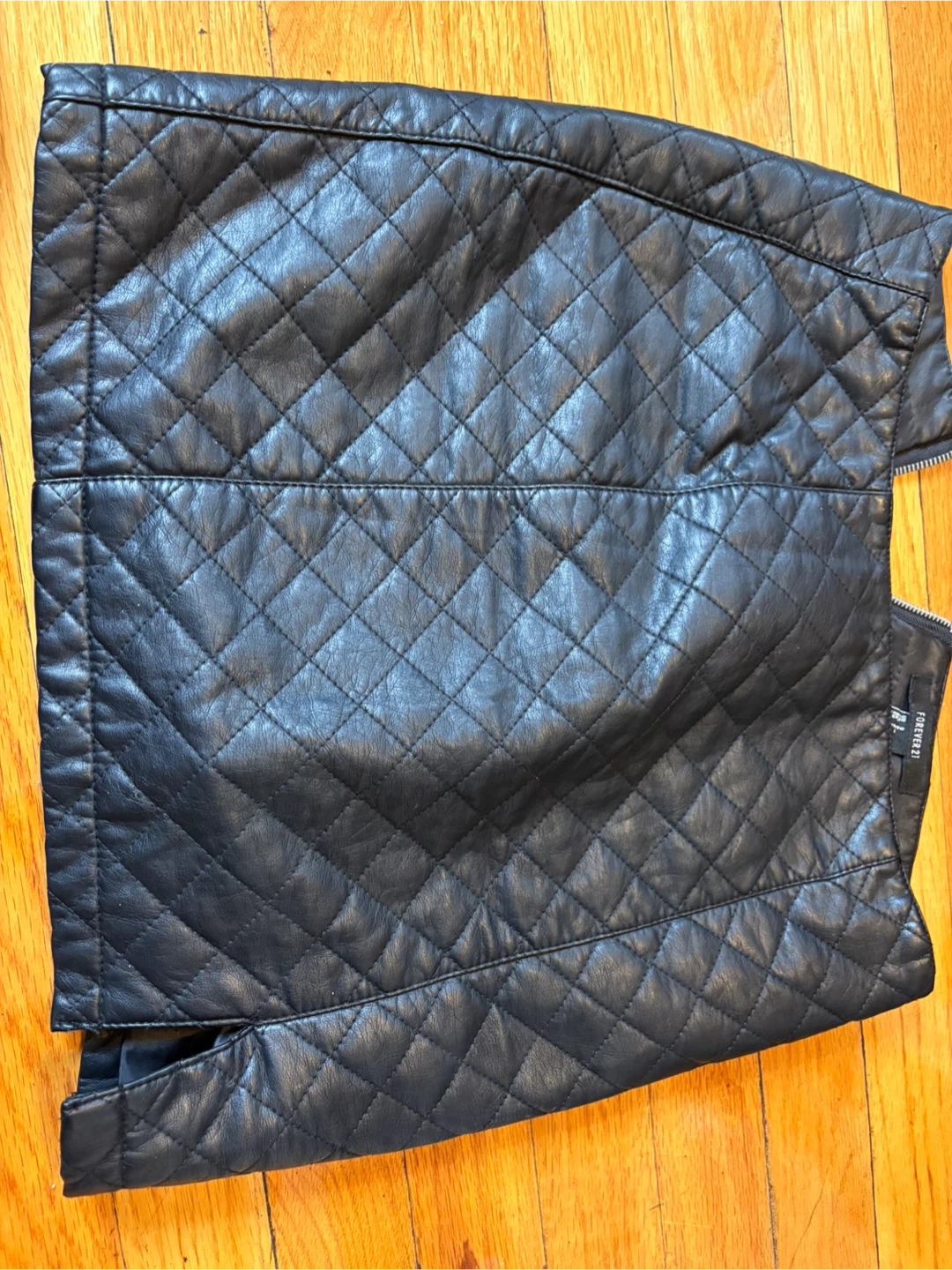Black Quilted Faux Leather Skirt - Forever 21 - photo 3