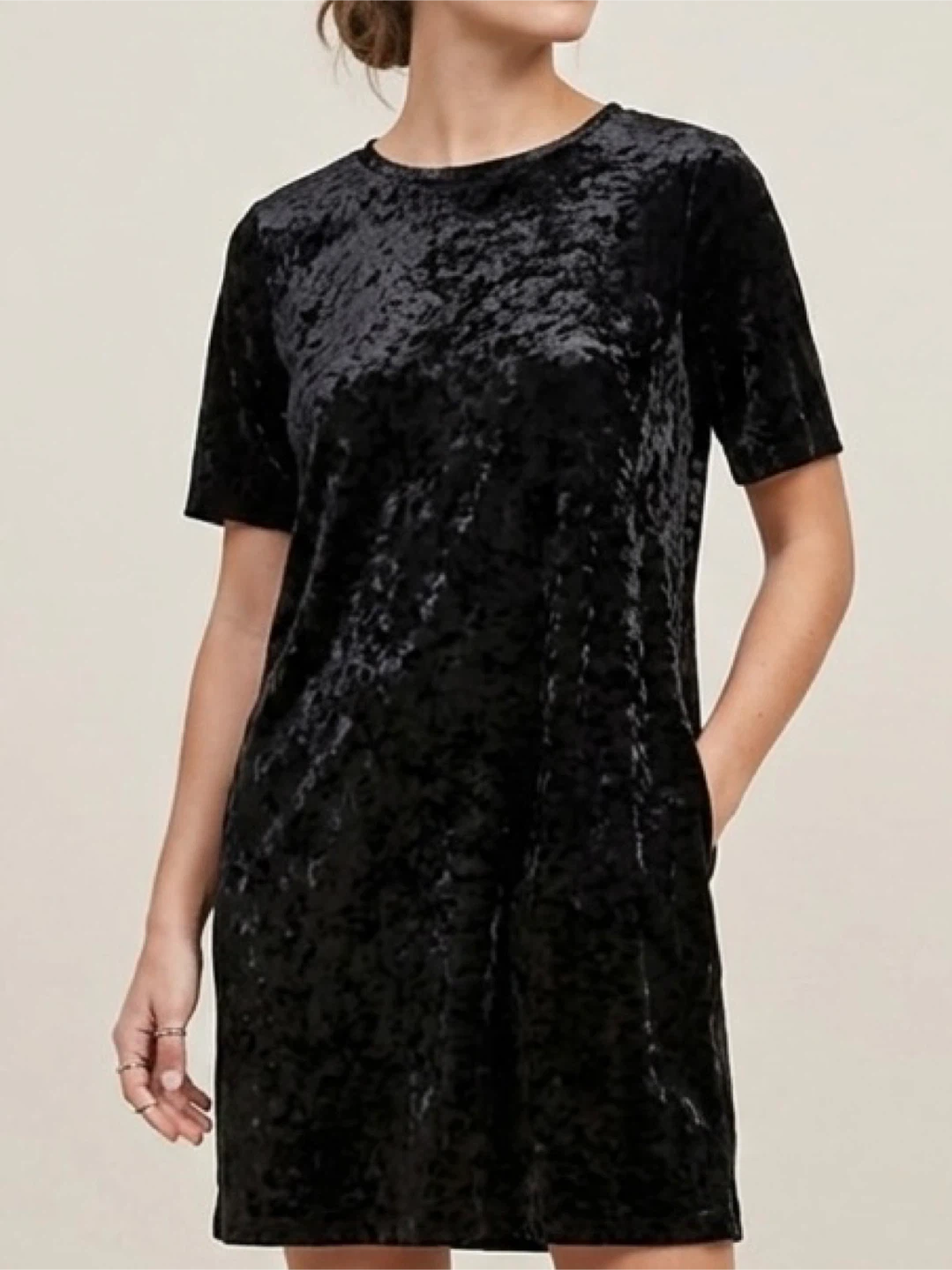 Black Velvet T-Shirt Dress - photo 2