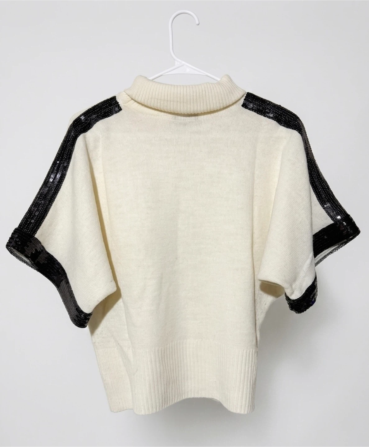 Turtleneck Sweater with Sequin Sleeves