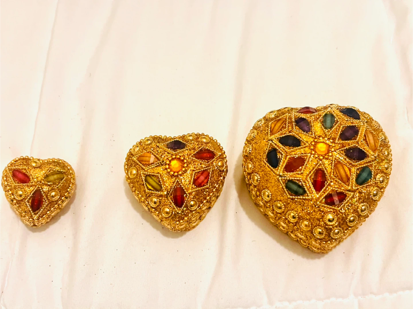 Set of 3 Heart Shaped Decorative Boxes