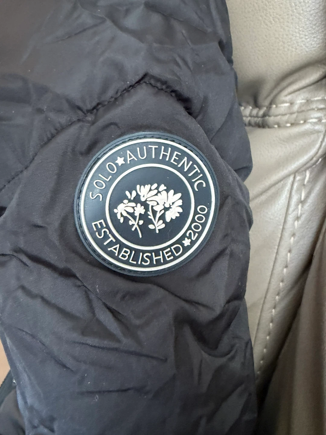 Black Quilted Puffer Jacket with Fur-Lined Hood - photo 2