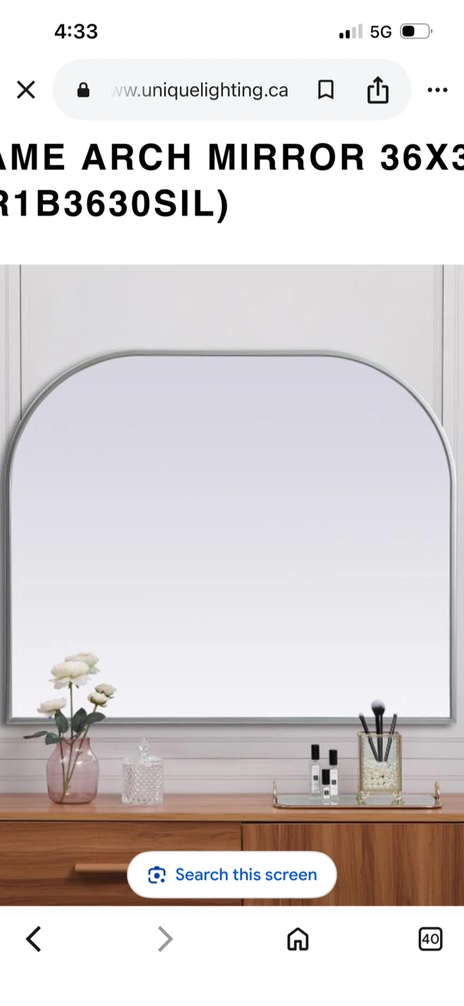 New Framed Arch Mirror 36x30 - photo 3