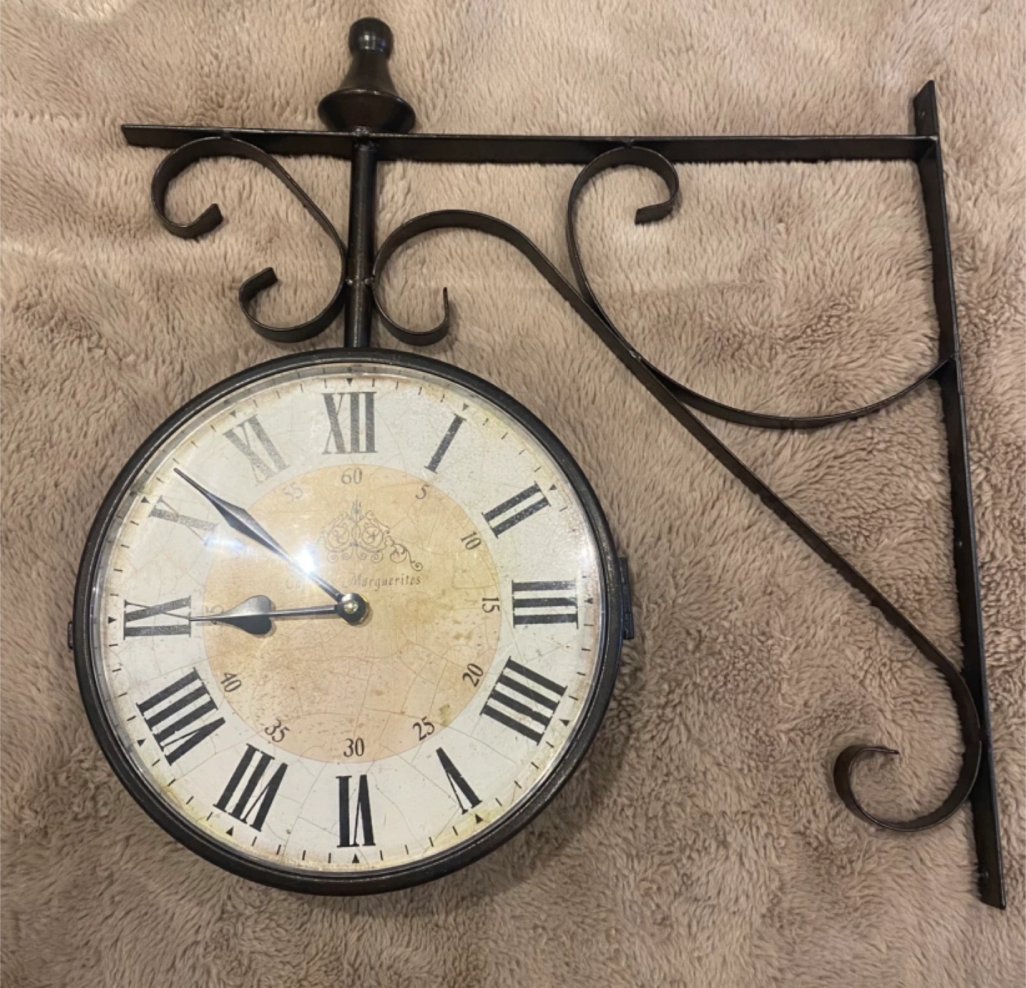 Vintage Style Double-Sided Wall Clock