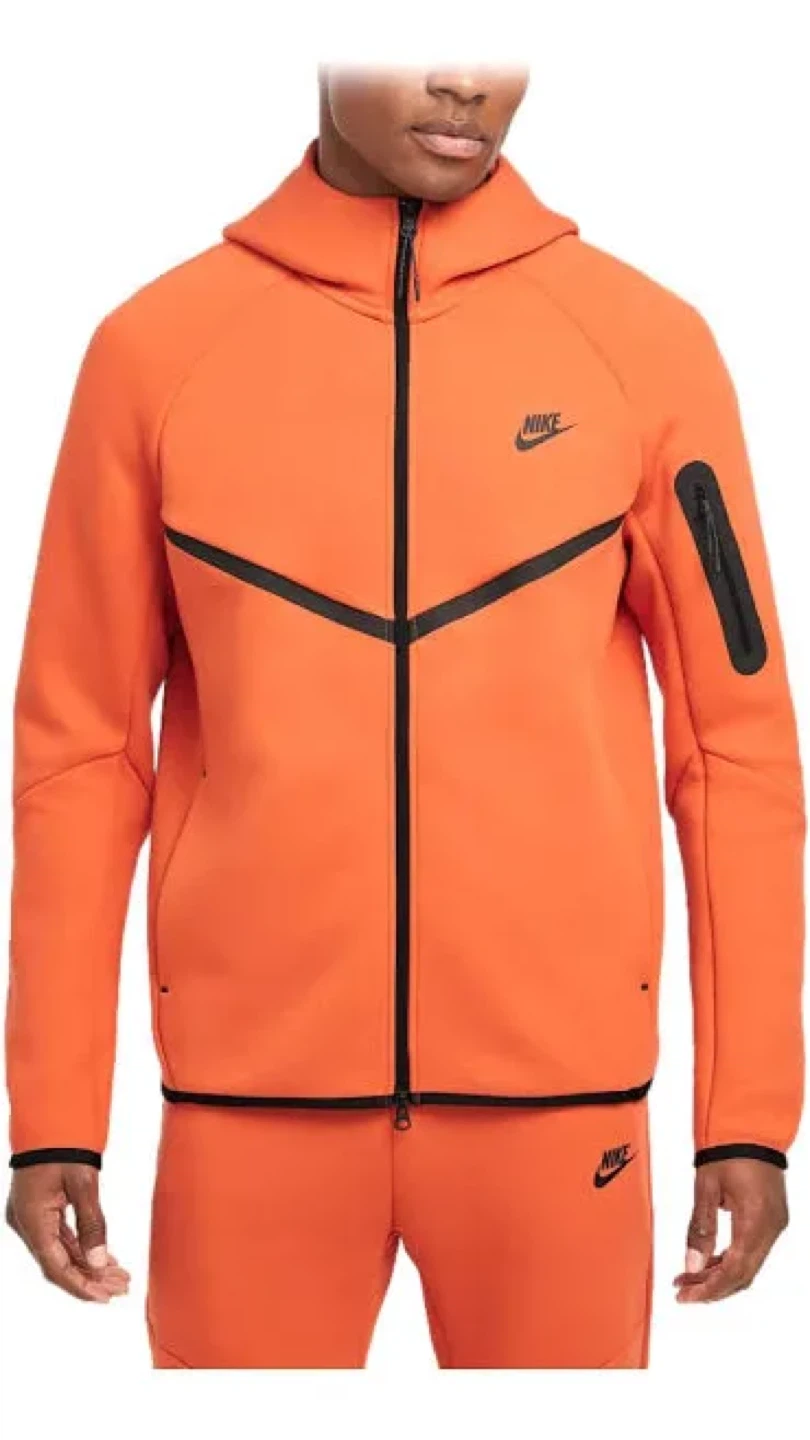 Full Nike Tech Fleece Zip Hoodie Orange