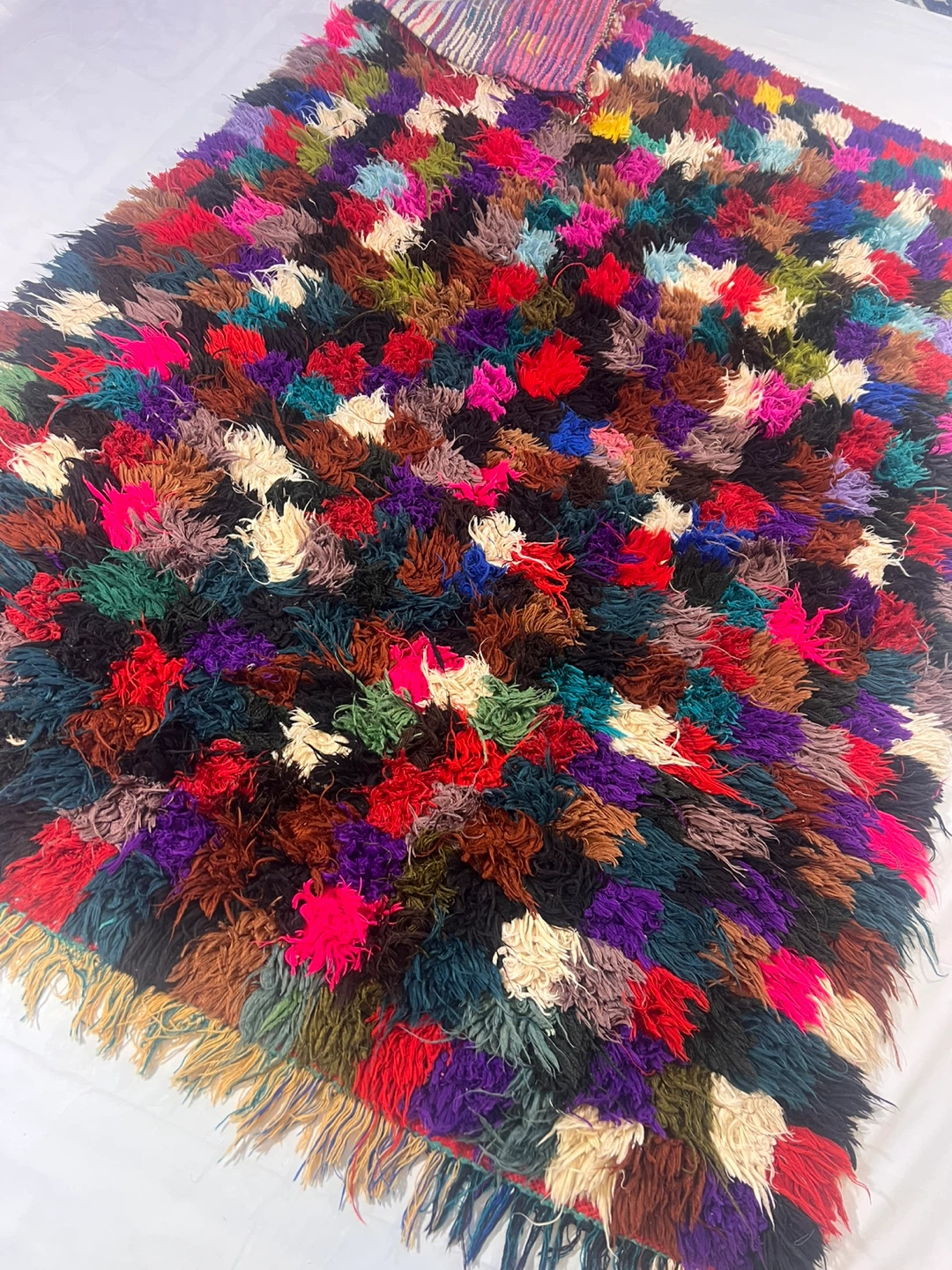 Vintage Moroccan Boucherouite Rug Handmade Berber