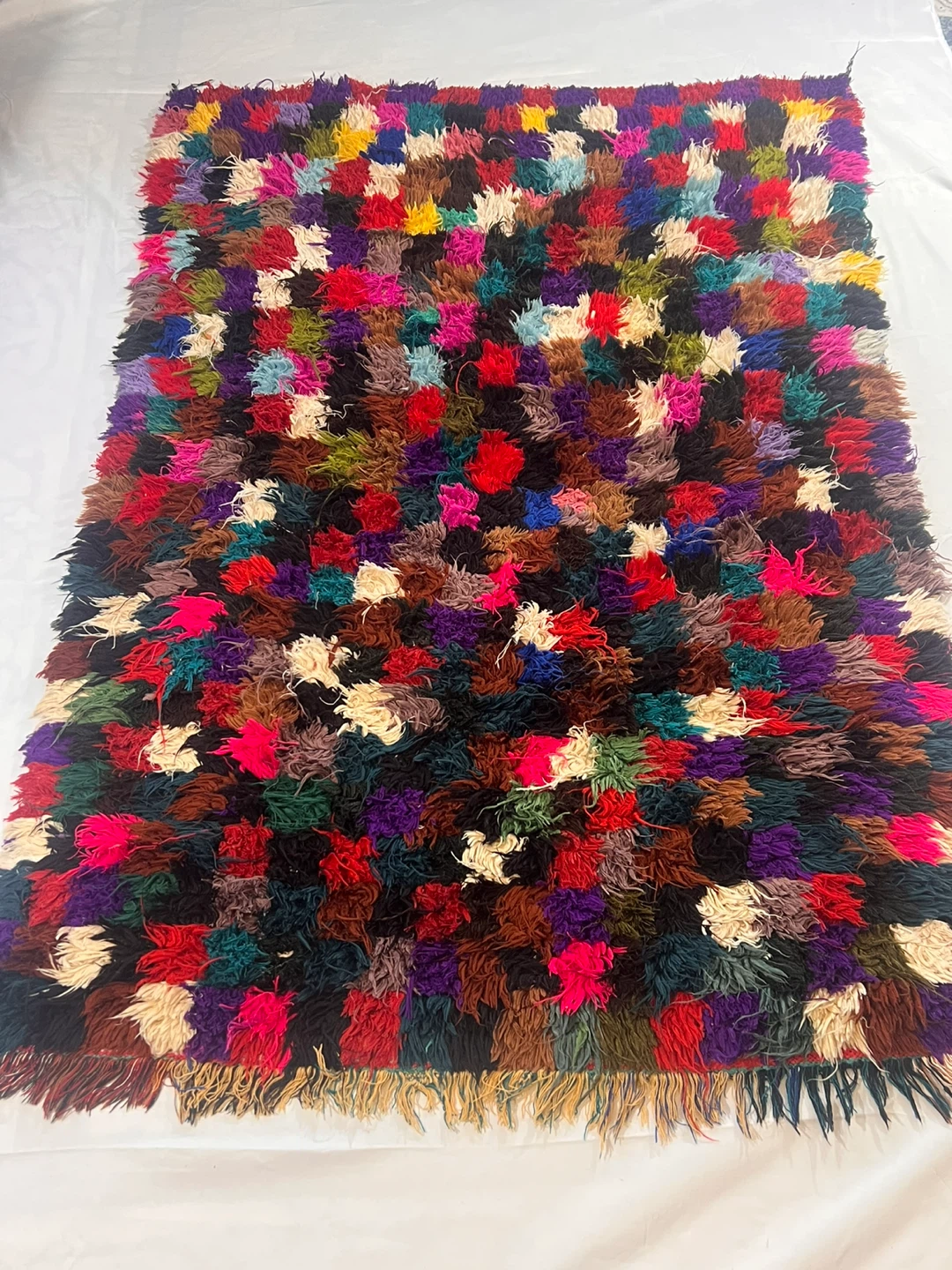 Vintage Moroccan Boucherouite Rug Handmade Berber - photo 2