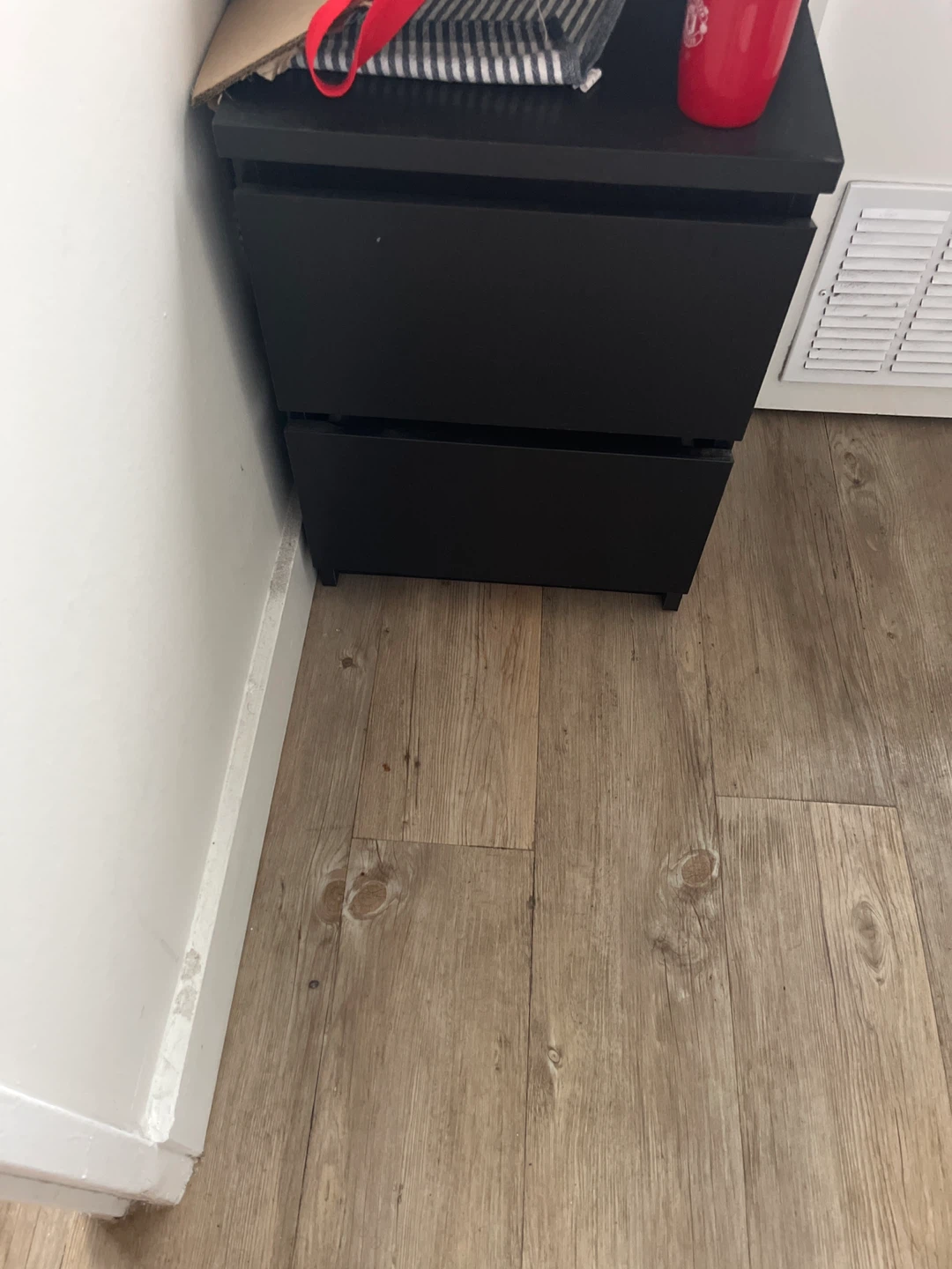 Black 2-Drawer Nightstand
