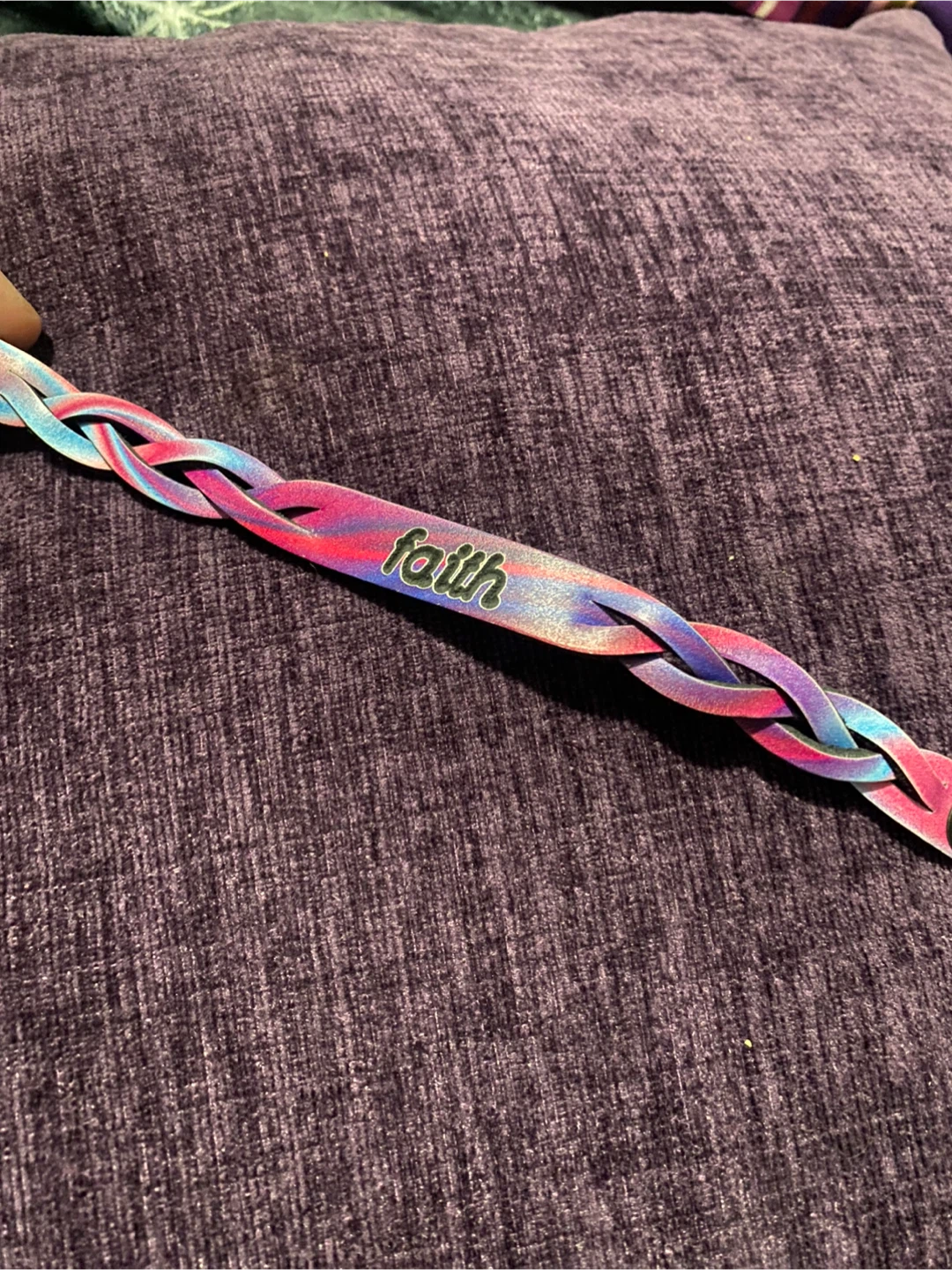 Braided Bracelet with 'faith' text