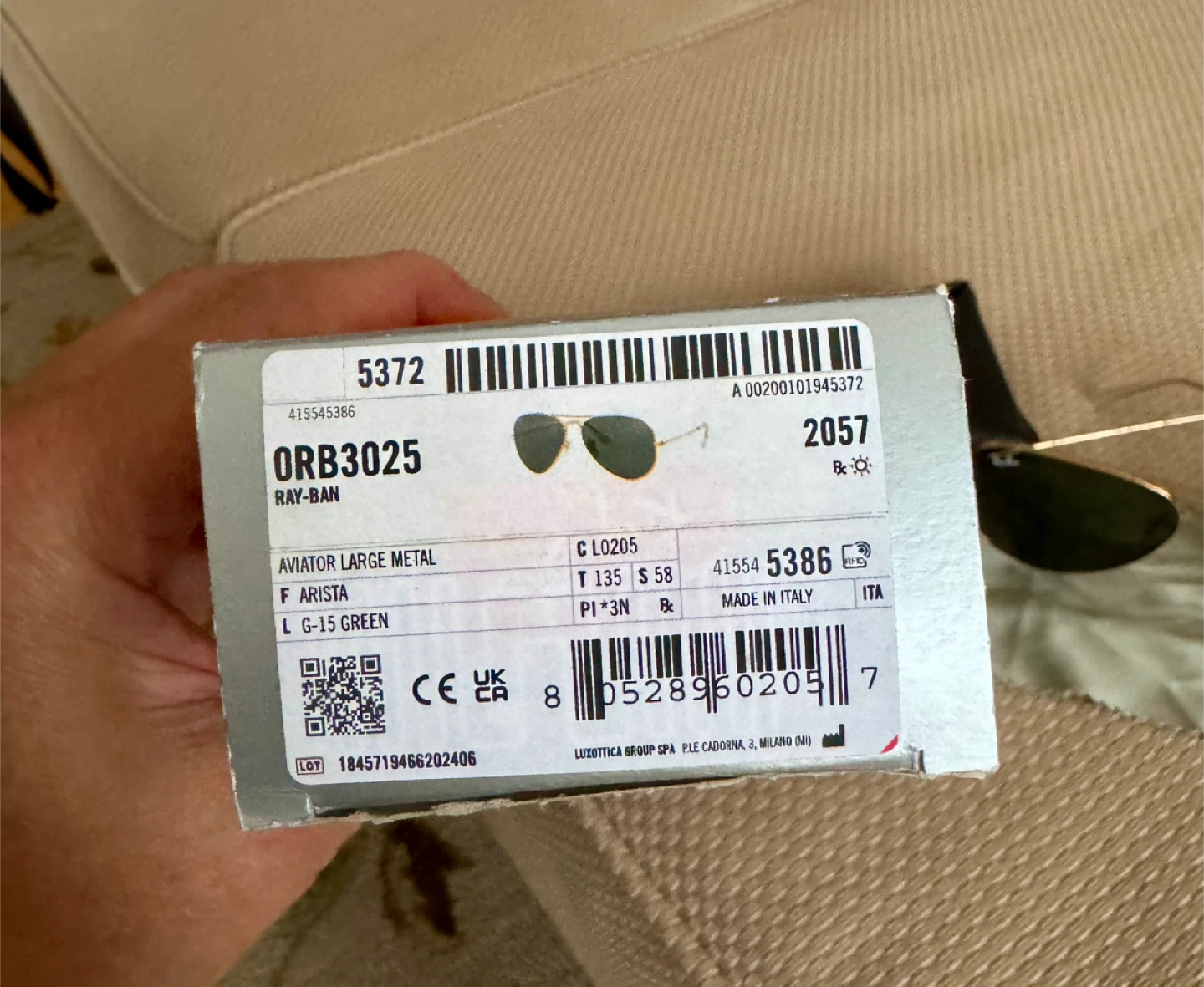 AVIATOR LARGE GOLD METAL frame genuine reg. price 248. - photo 3