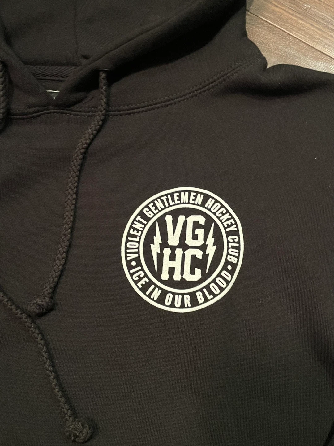 Violent Gentlemen Black Hoodie Large Ice Hockey Sweater Spring - photo 5