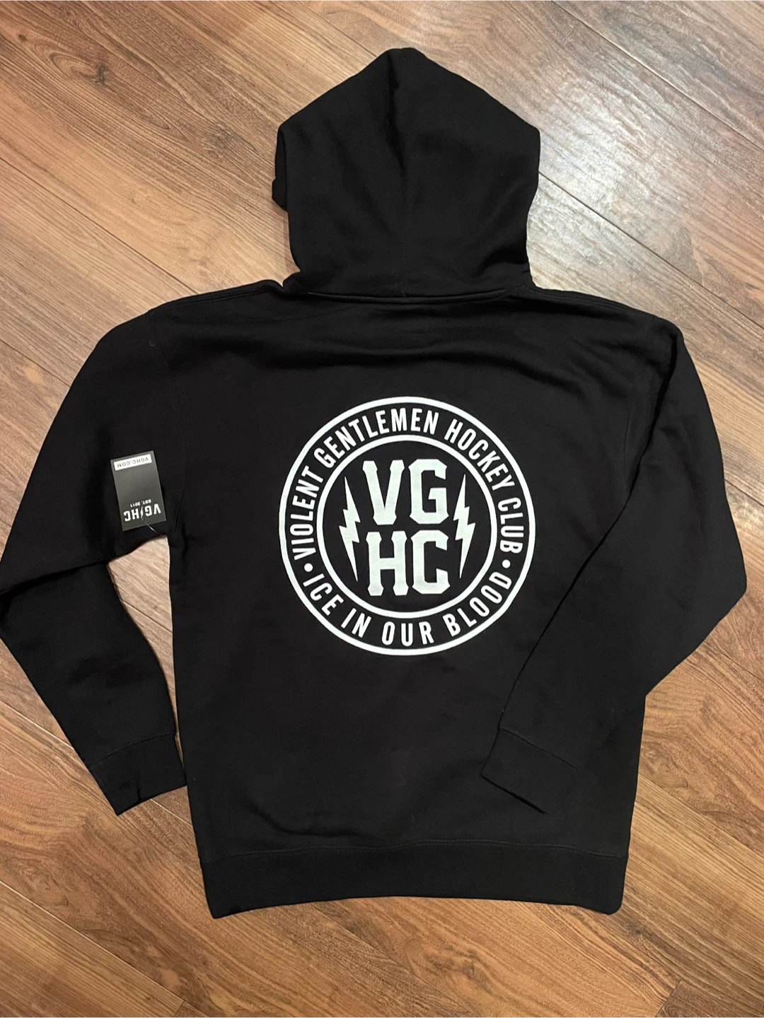 Violent Gentlemen Black Hoodie Large Ice Hockey Sweater Spring