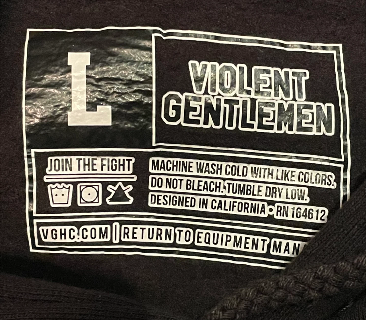 Violent Gentlemen Black Hoodie Large Ice Hockey Sweater Spring - photo 2