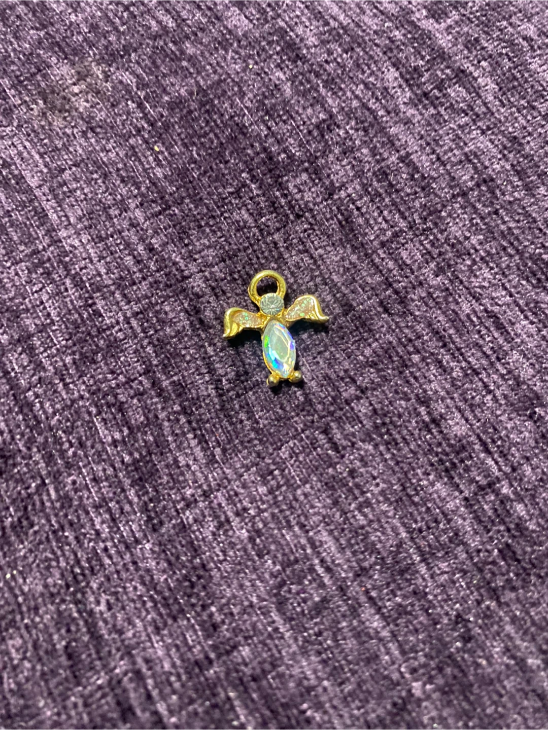 Gold-tone Angel Pin with Gemstone