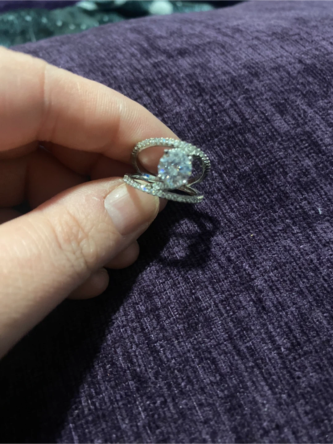 Sparkly Ring with Large Center Stone