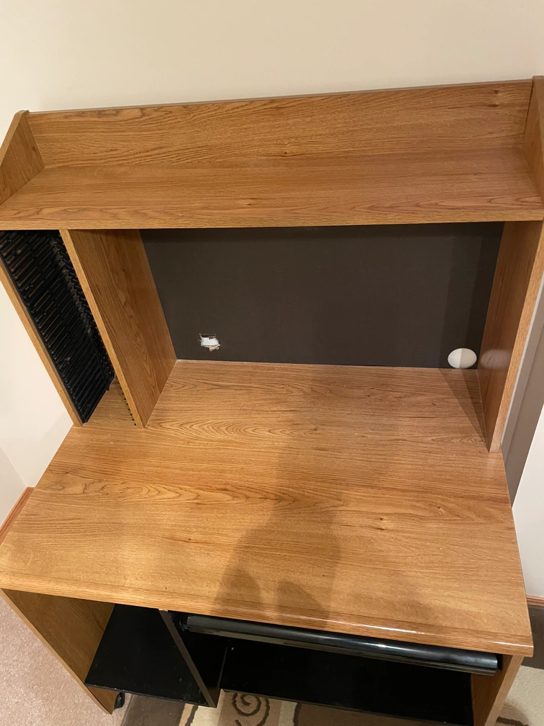 Wooden Computer Desk with Hutch and Keyboard Tray - photo 3