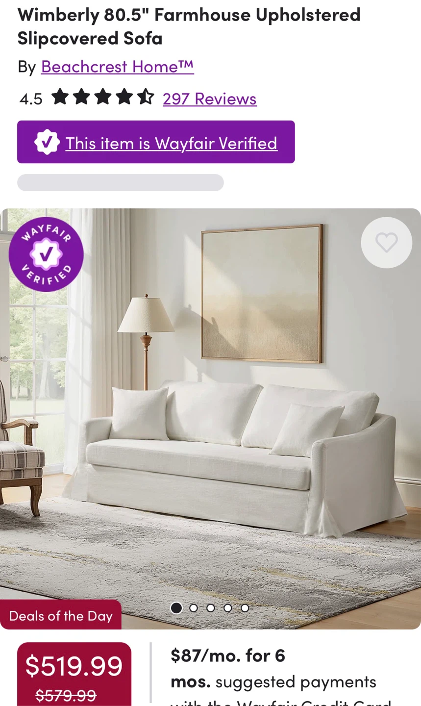 Beachcrest Home Farmhouse Slipcovered Sofa - photo 2