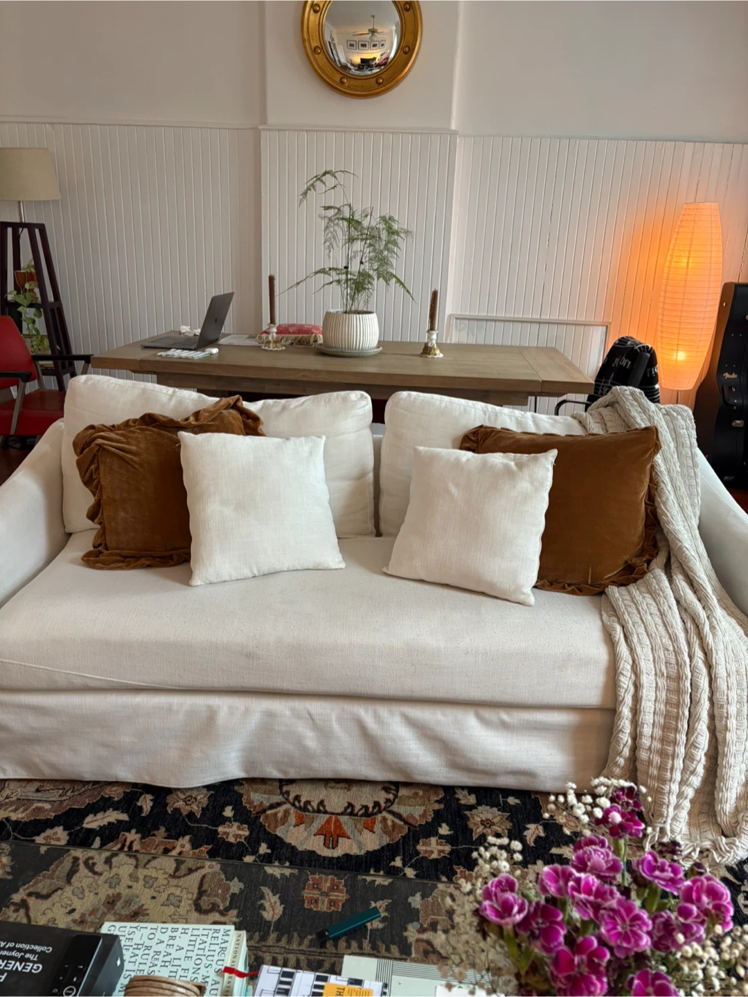 Beachcrest Home Farmhouse Slipcovered Sofa