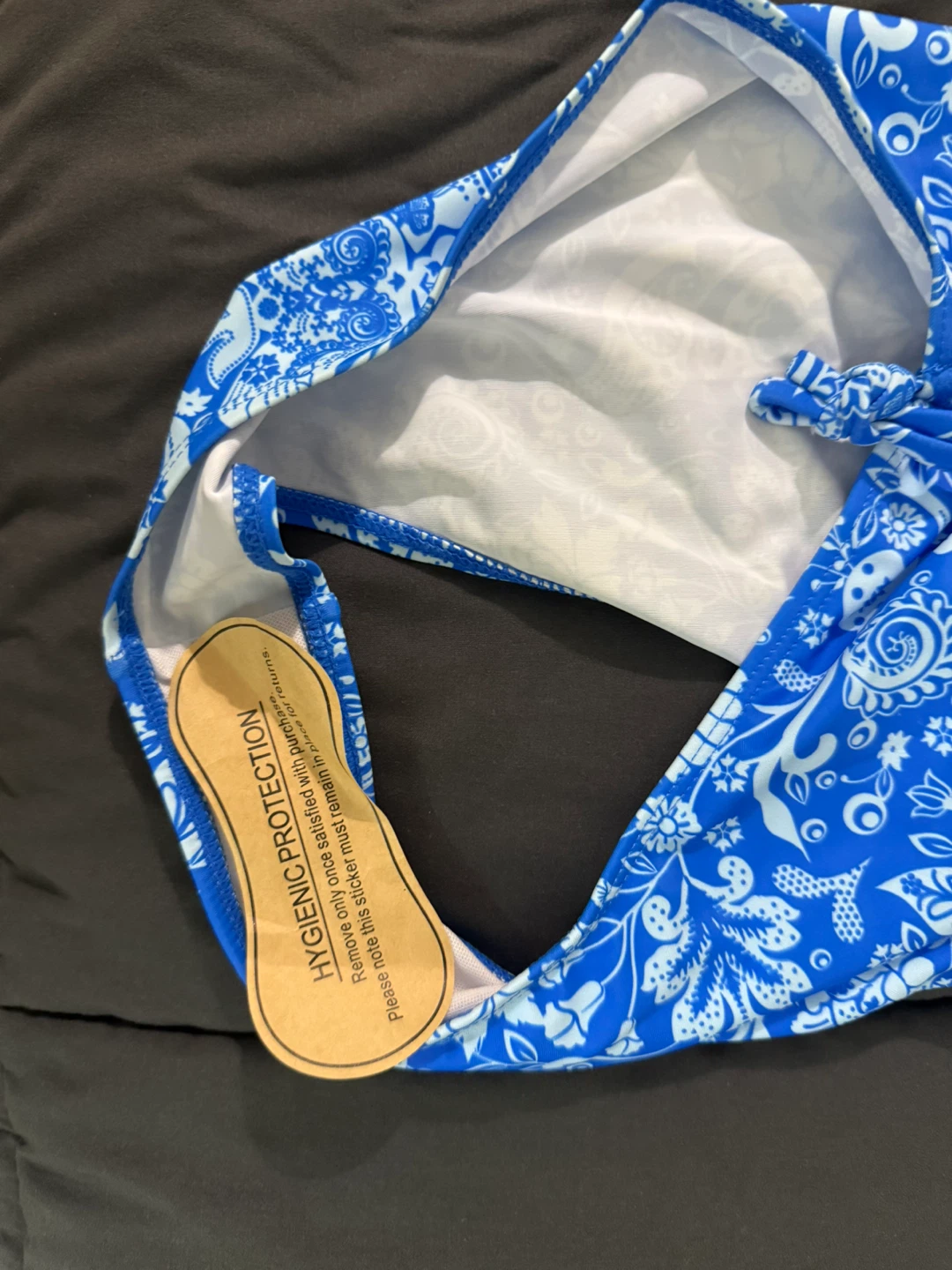 Blue White Patterned One-Piece Swimsuit - photo 4