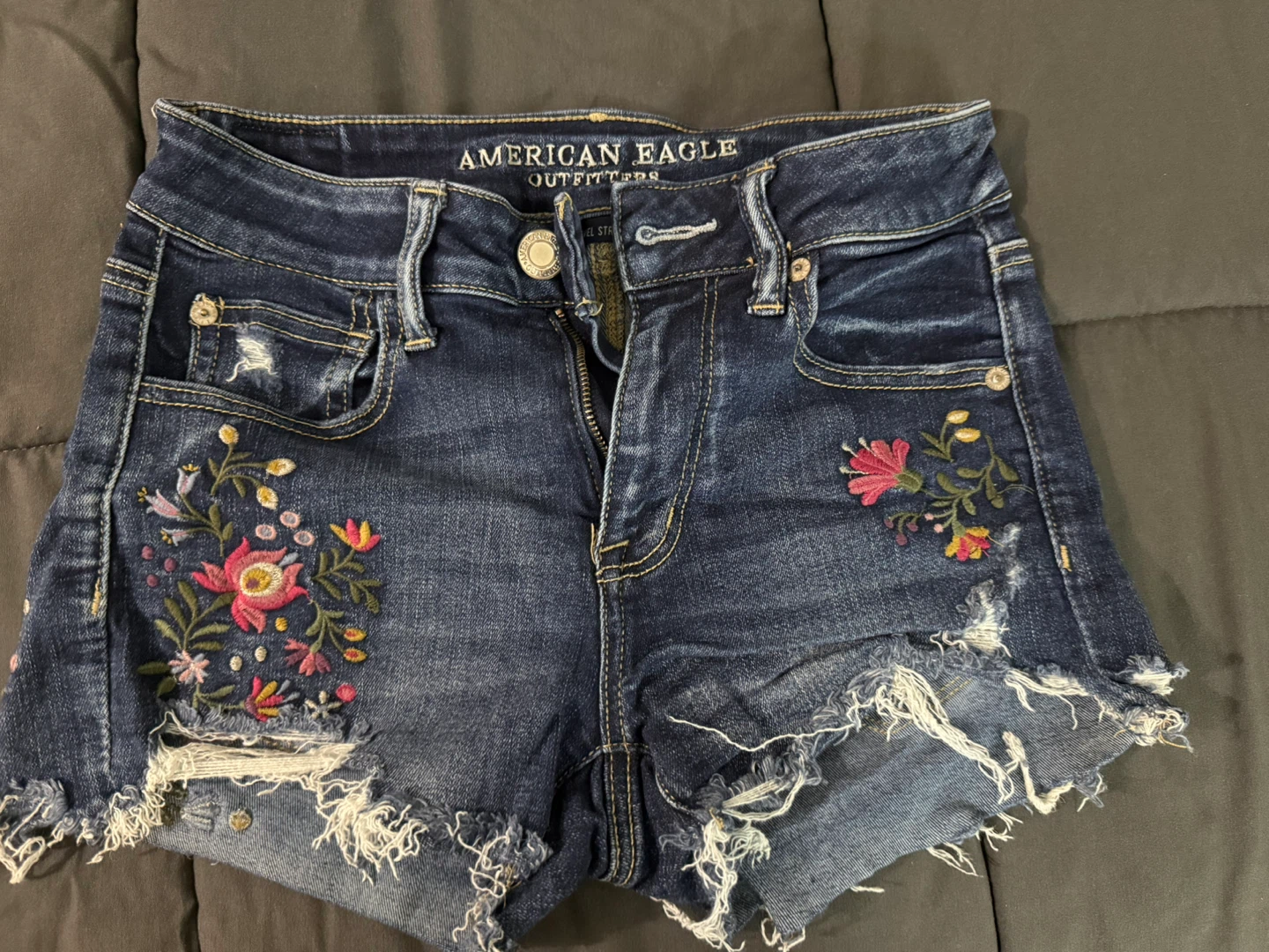 American Eagle Outfitters Embroidered Denim Shorts