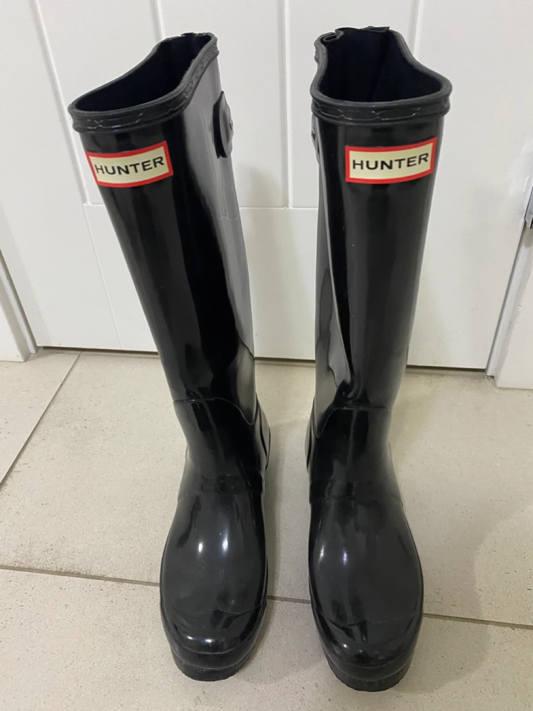Hunter Black Tall Rain Boots