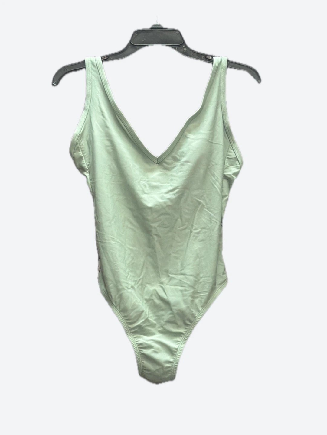 Light Green V-Neck One-Piece Swimsuit