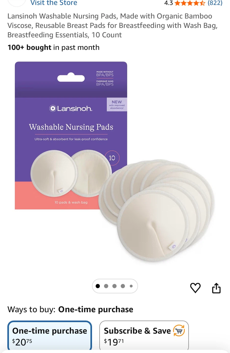 Lansinoh Washable Nursing Pads - 10 Count - photo 3