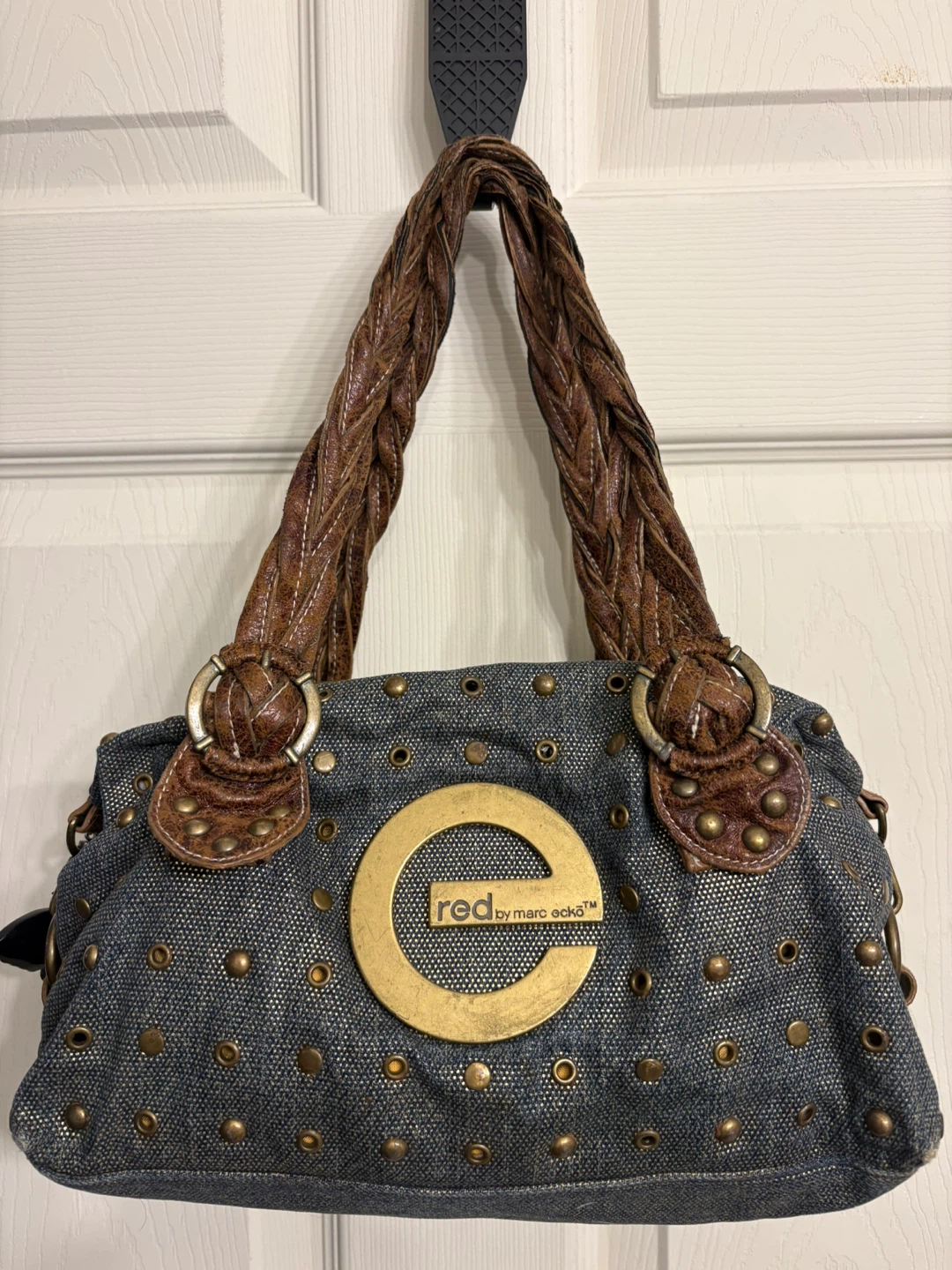 Red by Marc Ecko Studded Denim Handbag
