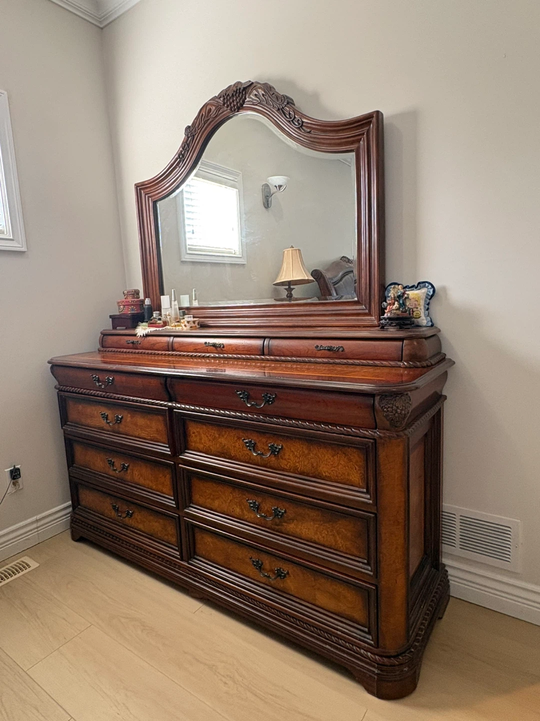 Dark Wood Dresser with Mirror - photo 2
