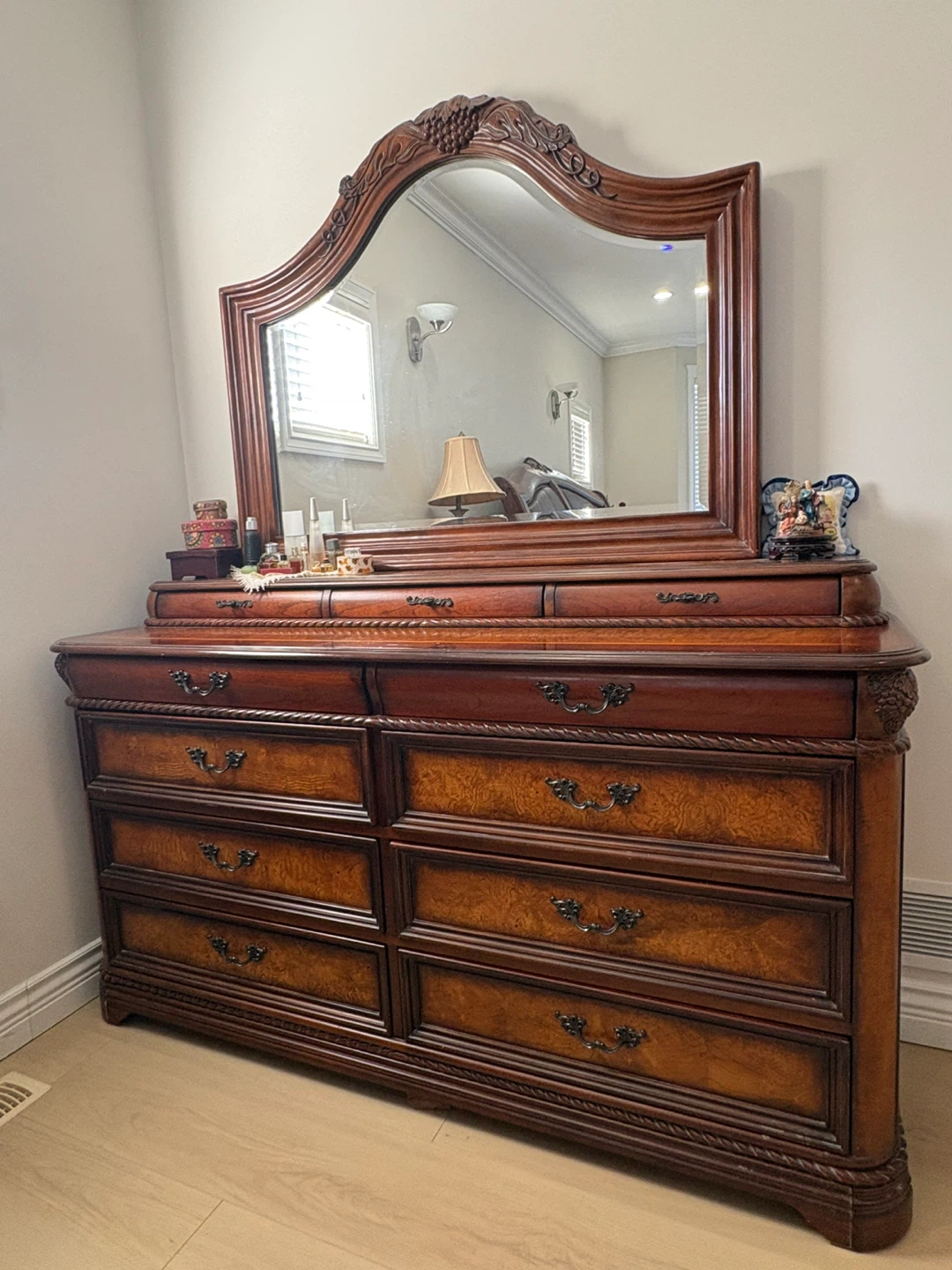 Dark Wood Dresser with Mirror - photo 3