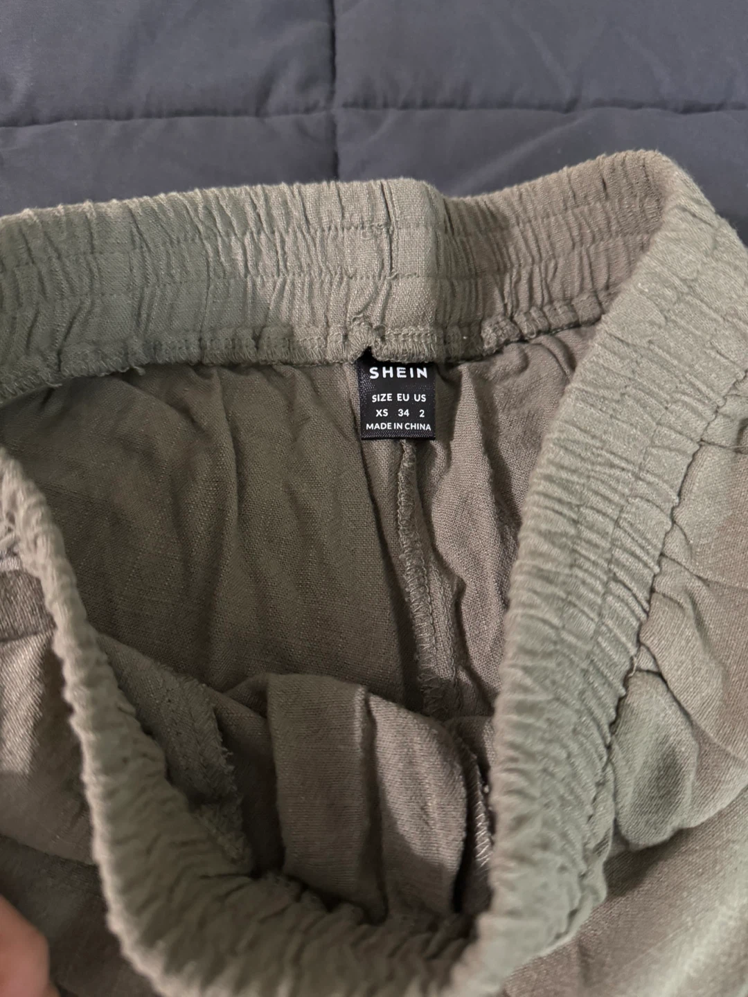 SHEIN EZwear Wide Leg Pants Olive Green Size XS - photo 4