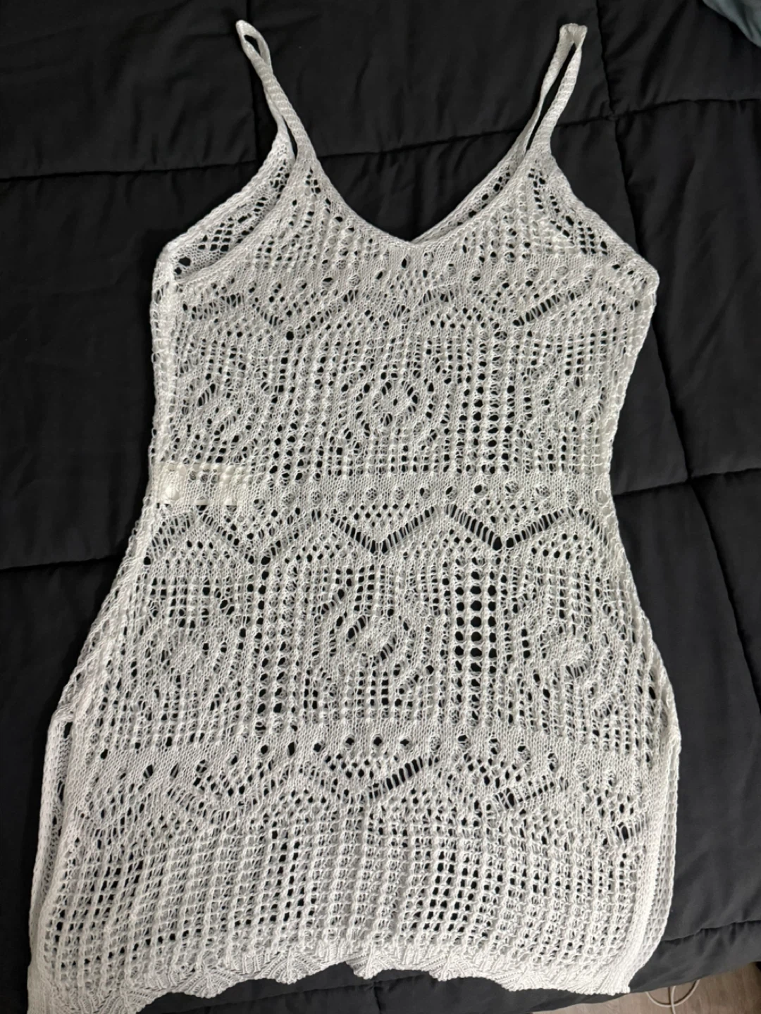 White Crochet Swim Cover-Up Dress - photo 2