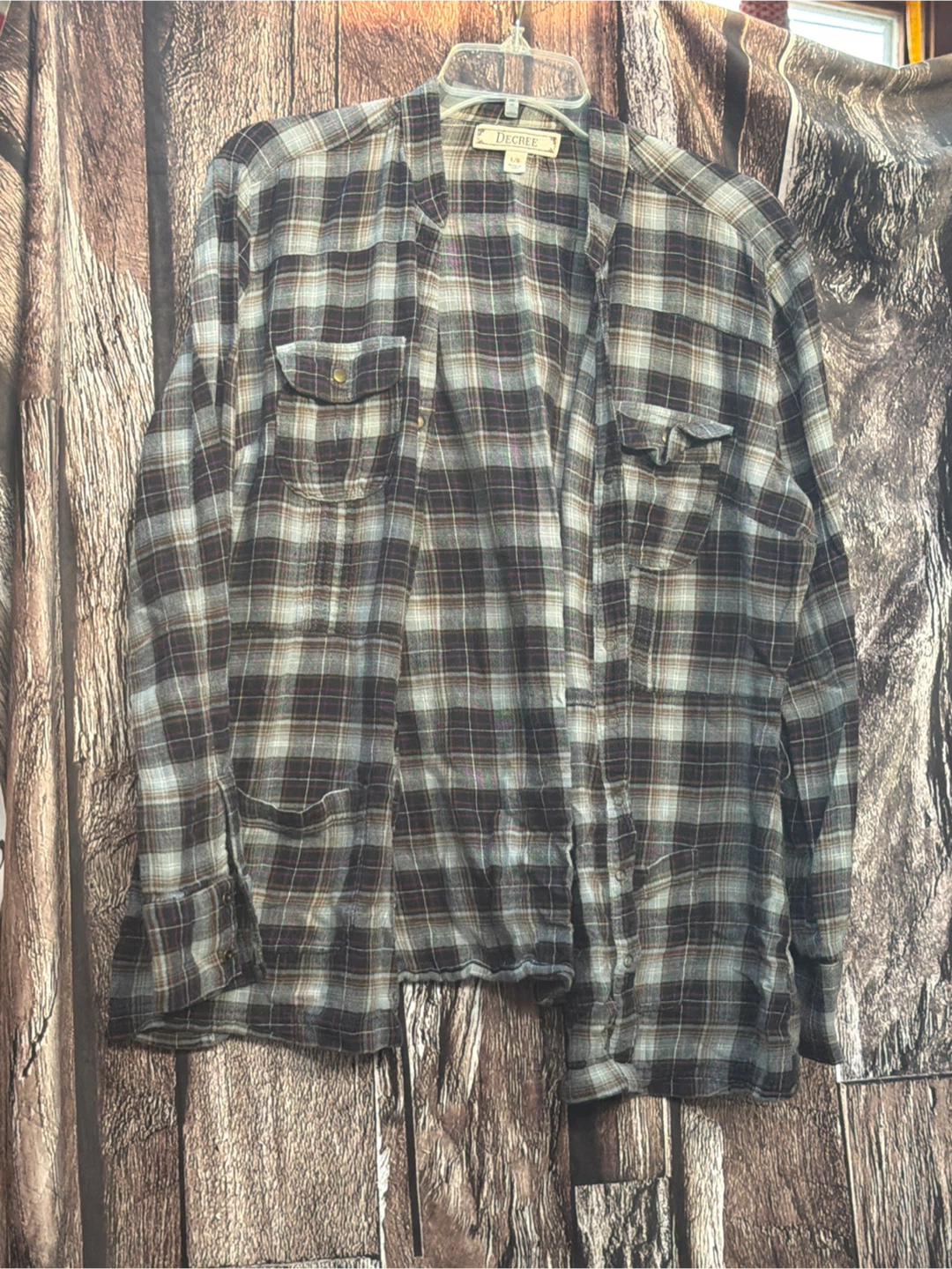 Decree Plaid Long Sleeve Button-Up Shirt
