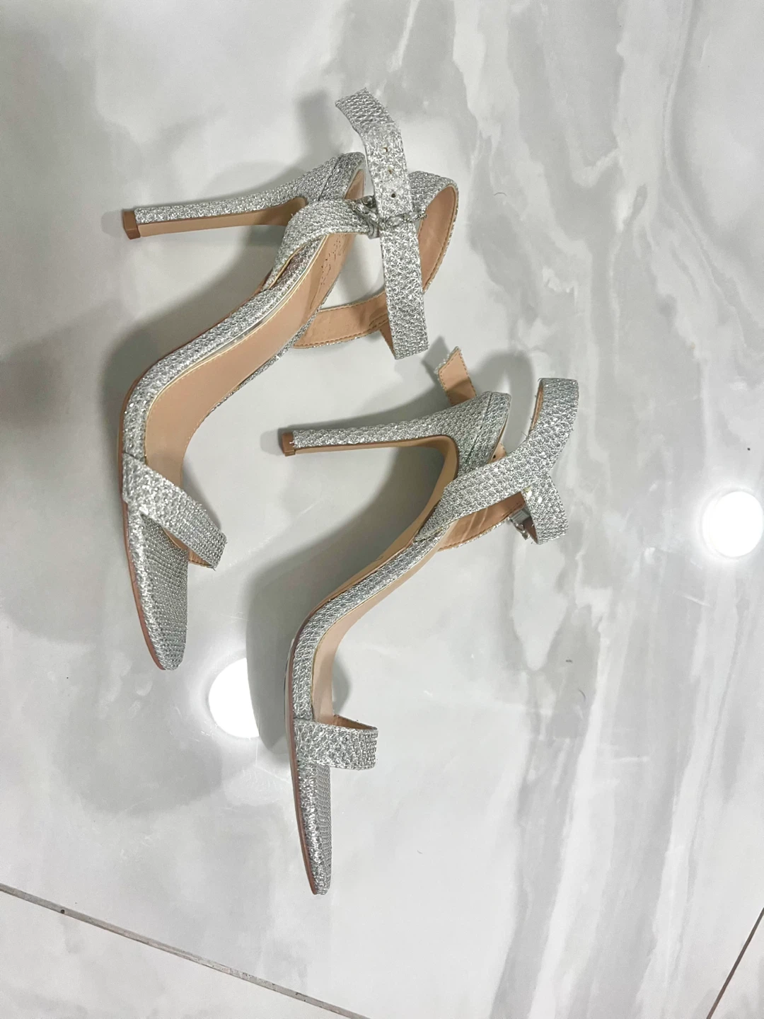 Silver Sparkle Heeled Sandals and Clutch Purse Set - photo 2