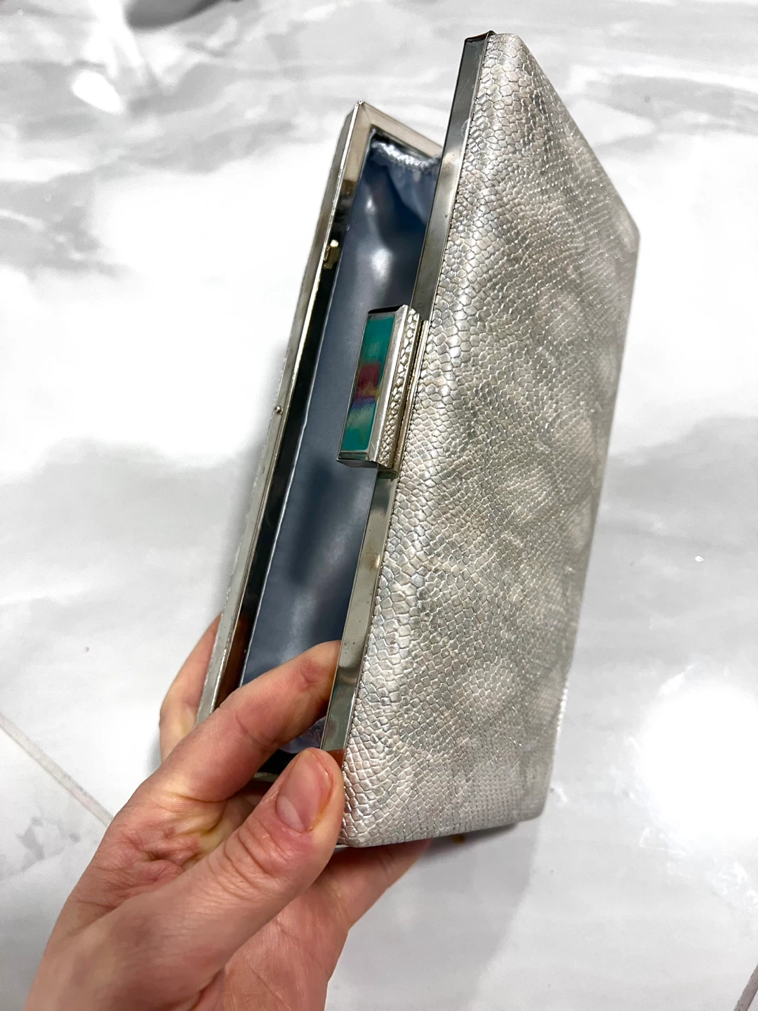 Silver Sparkle Heeled Sandals and Clutch Purse Set - photo 5