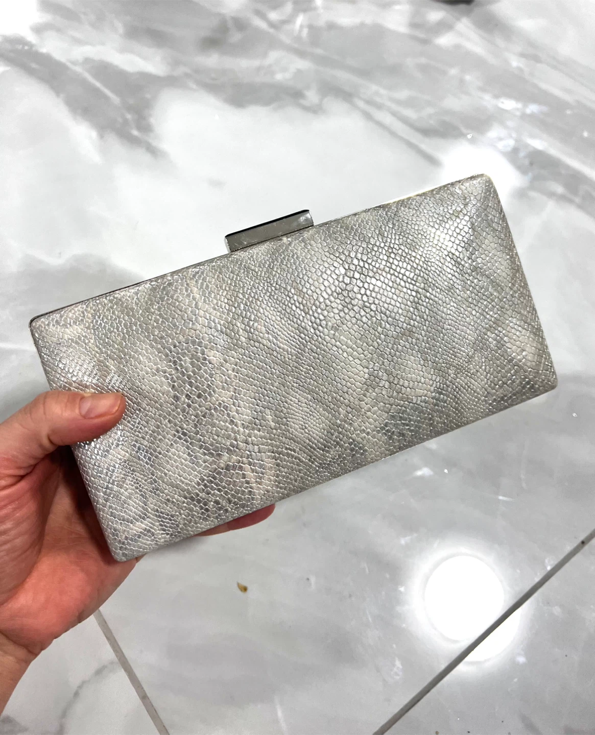 Silver Sparkle Heeled Sandals and Clutch Purse Set - photo 3