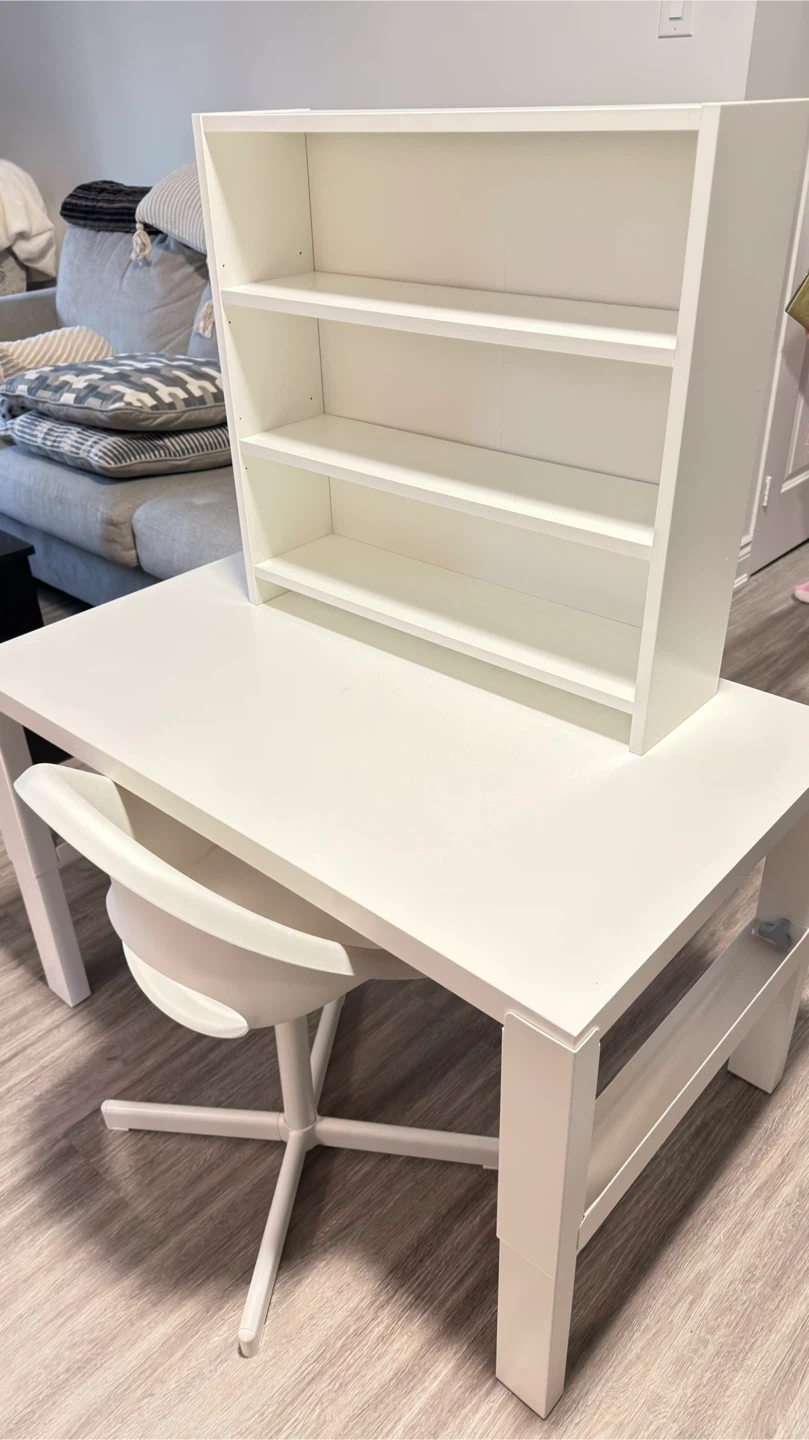 Kids Adjustable Desk with Add-On Shelf & Chair