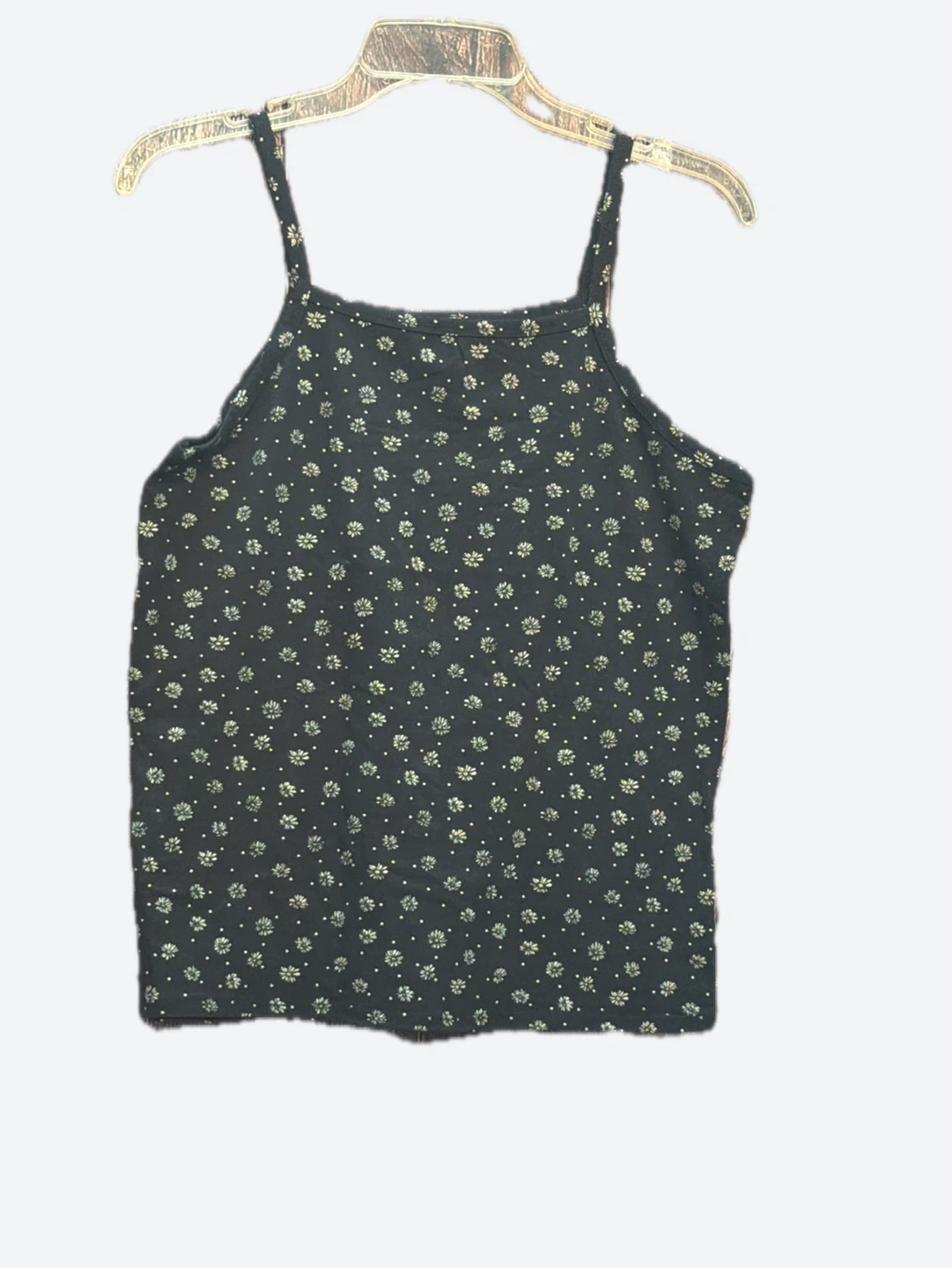 Black floral tank top