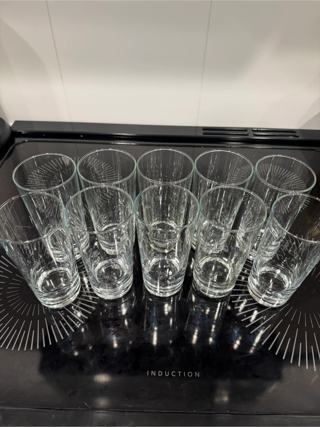 Set of 10 Clear Glass Tumbler Glasses