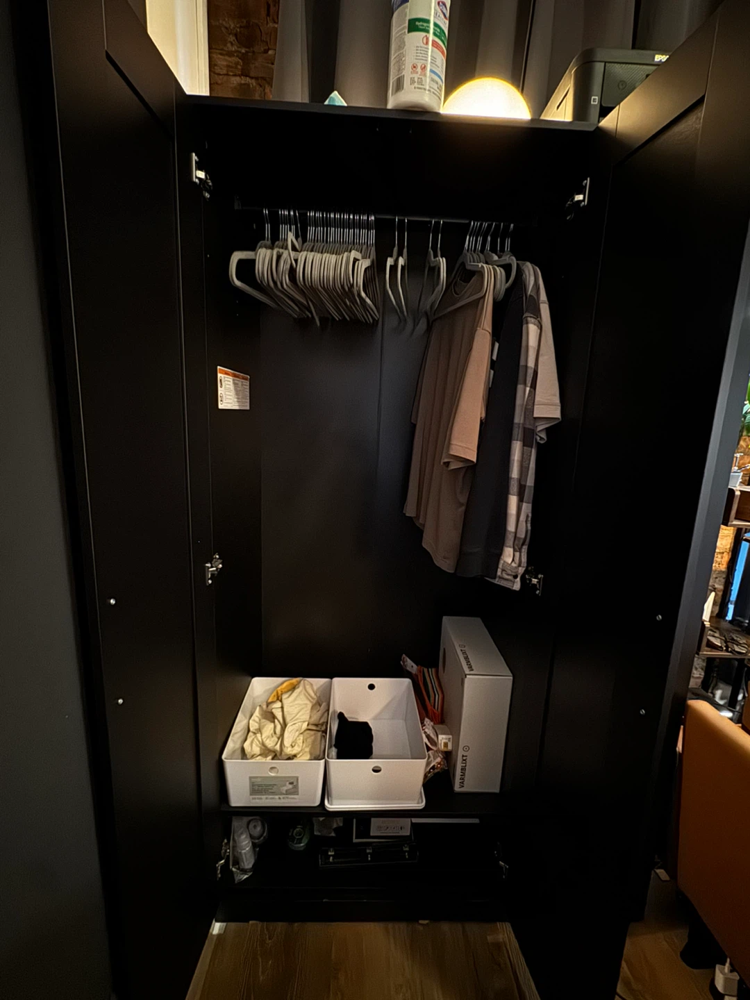 IKEA BRIMNES - Black Double Door Wardrobe with Mirror - photo 3