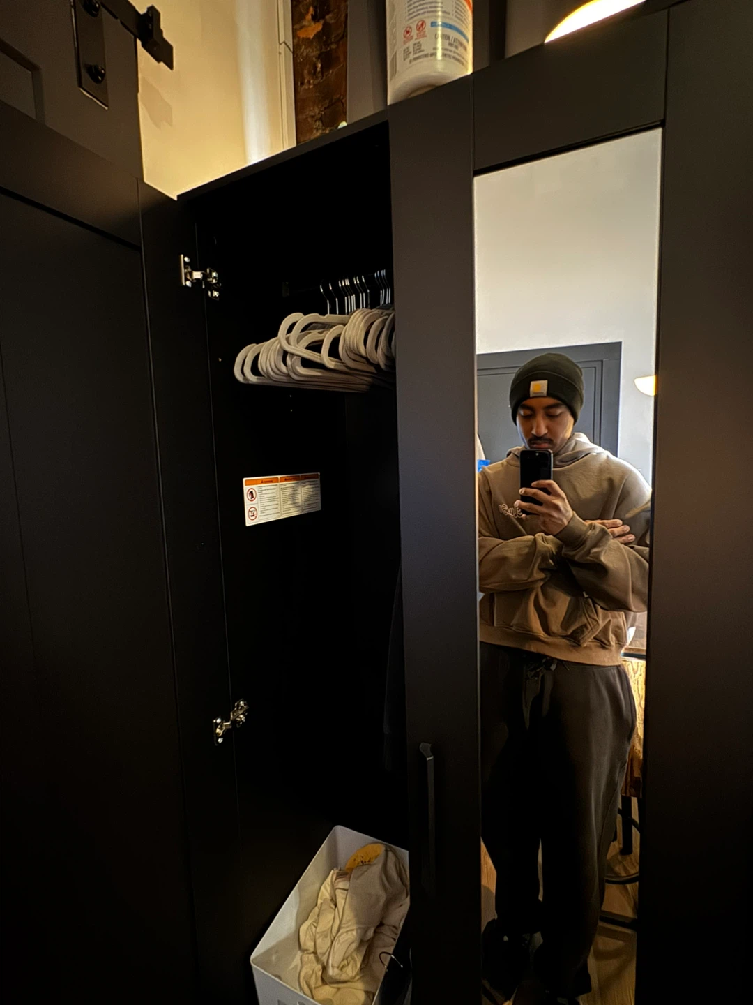 IKEA BRIMNES - Black Double Door Wardrobe with Mirror - photo 2