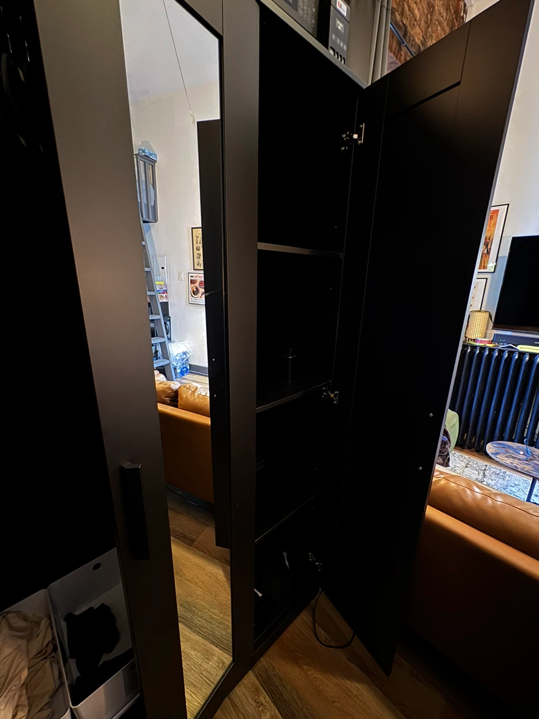 IKEA BRIMNES - Black Double Door Wardrobe with Mirror - photo 4