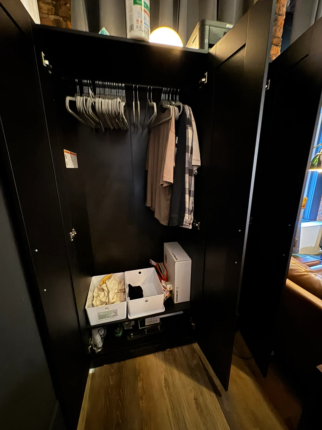 IKEA BRIMNES - Black Double Door Wardrobe with Mirror - photo 5