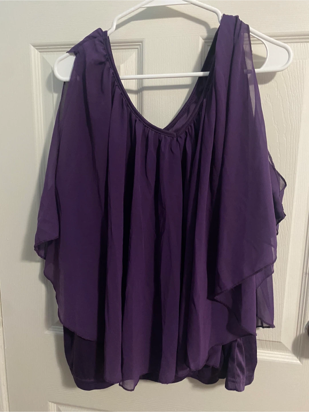 Purple Flowy Chiffon Blouse