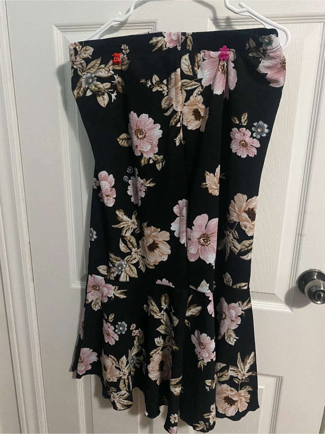 Black Floral Print Skirt