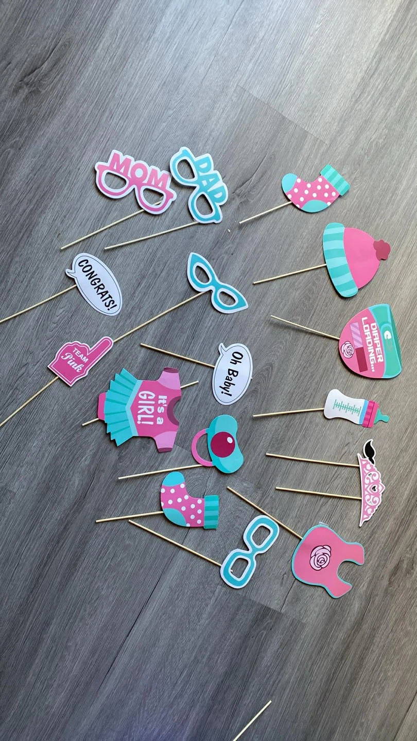 Baby Shower Photo Booth Props and Backdrop